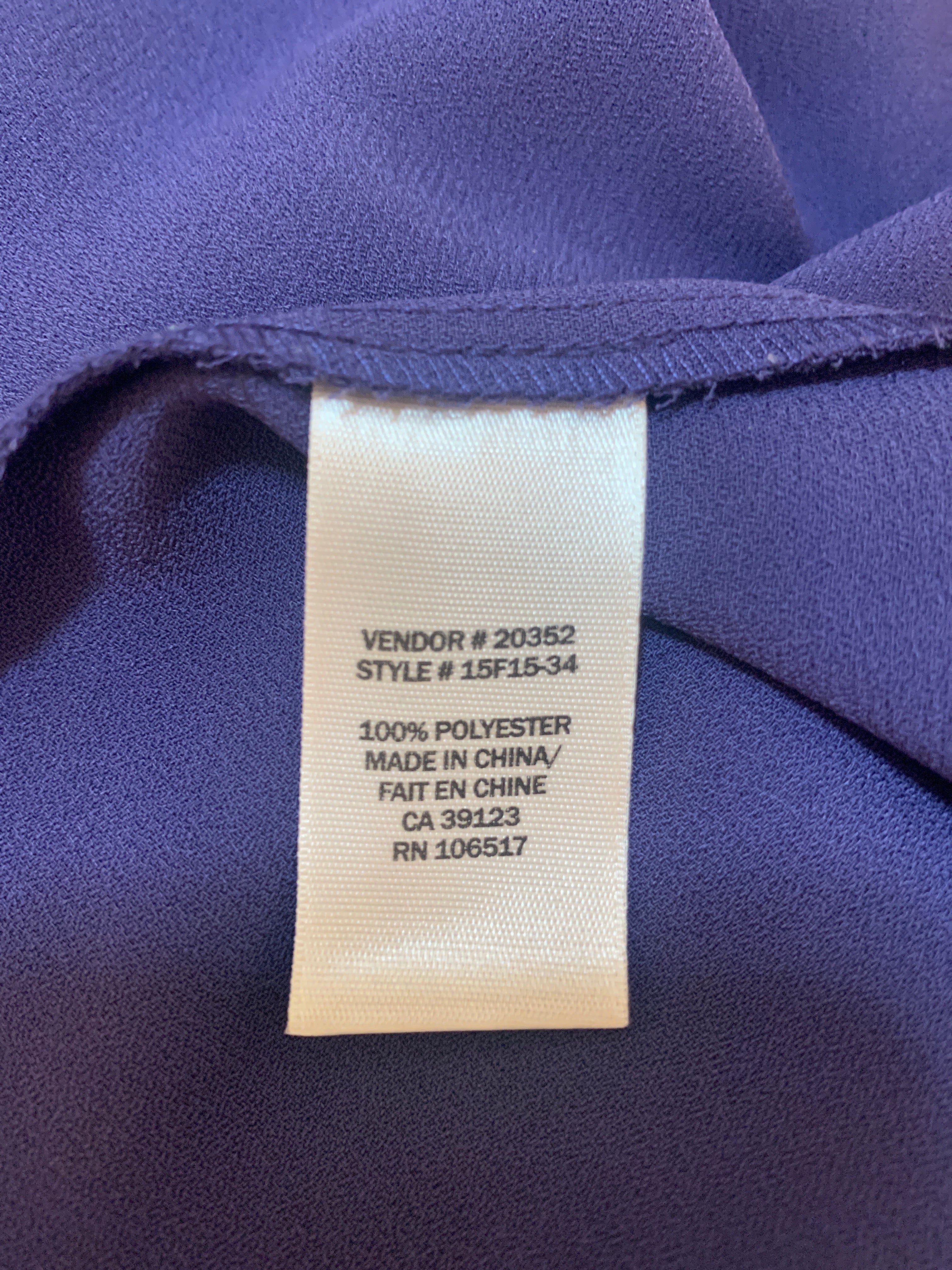Size L Northern Reflections Plum long sleeve blouse