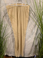 Size M Vintage Wool Blend Marissa Minicucci Light Cream Striped Texture 3 Piece Pant Suit