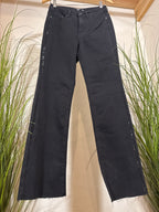 Oat New York Black Jeans-embellished rhinestone stripes