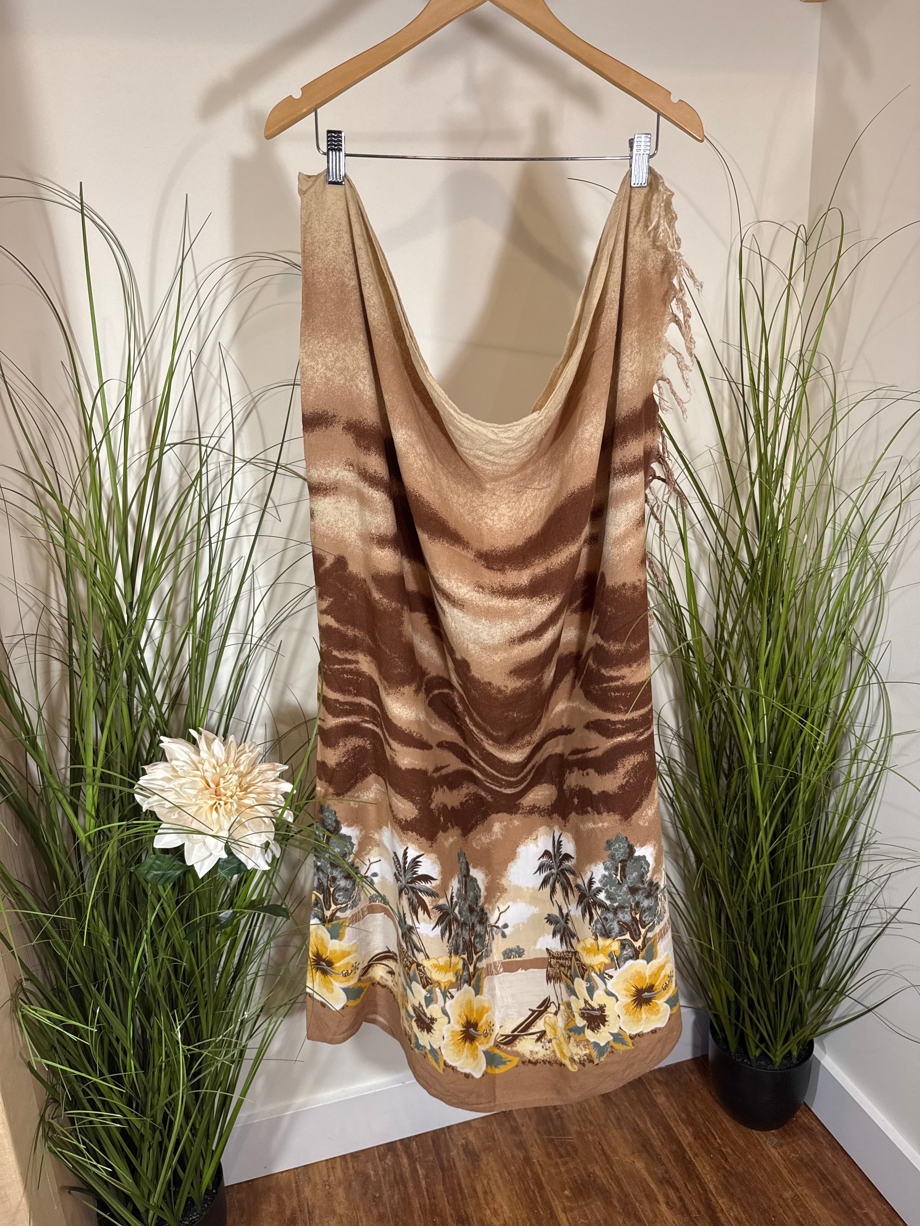 Hibiscus Collection Hawaii, Earth Tone Sarong/Shawl