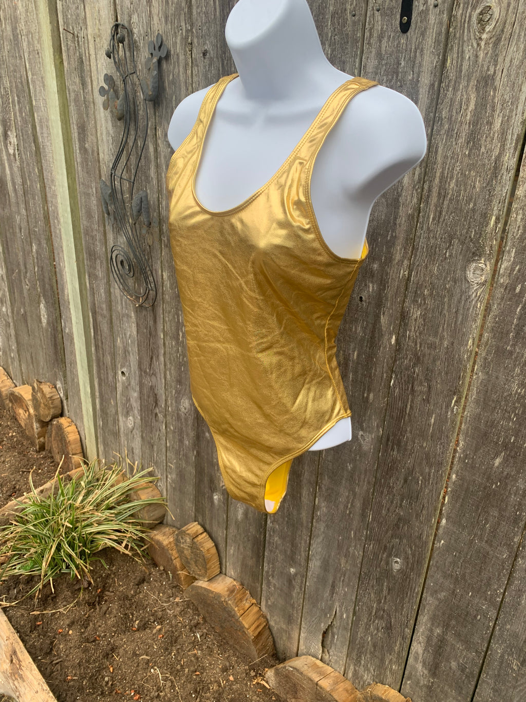 Size L Gold One Piece Swim Suit
