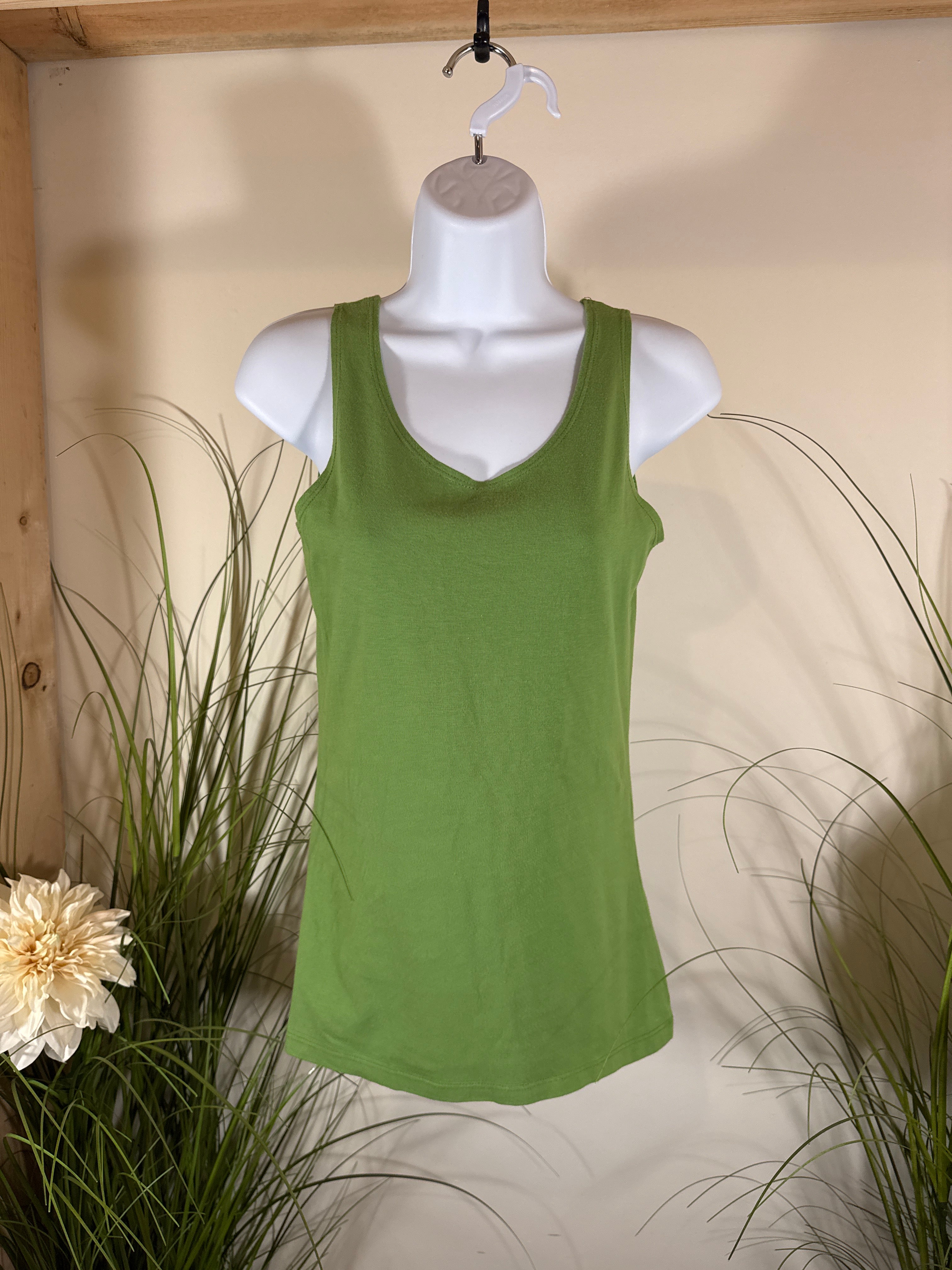 Y2K Vintage Heirloom Tank Top- Jade Green