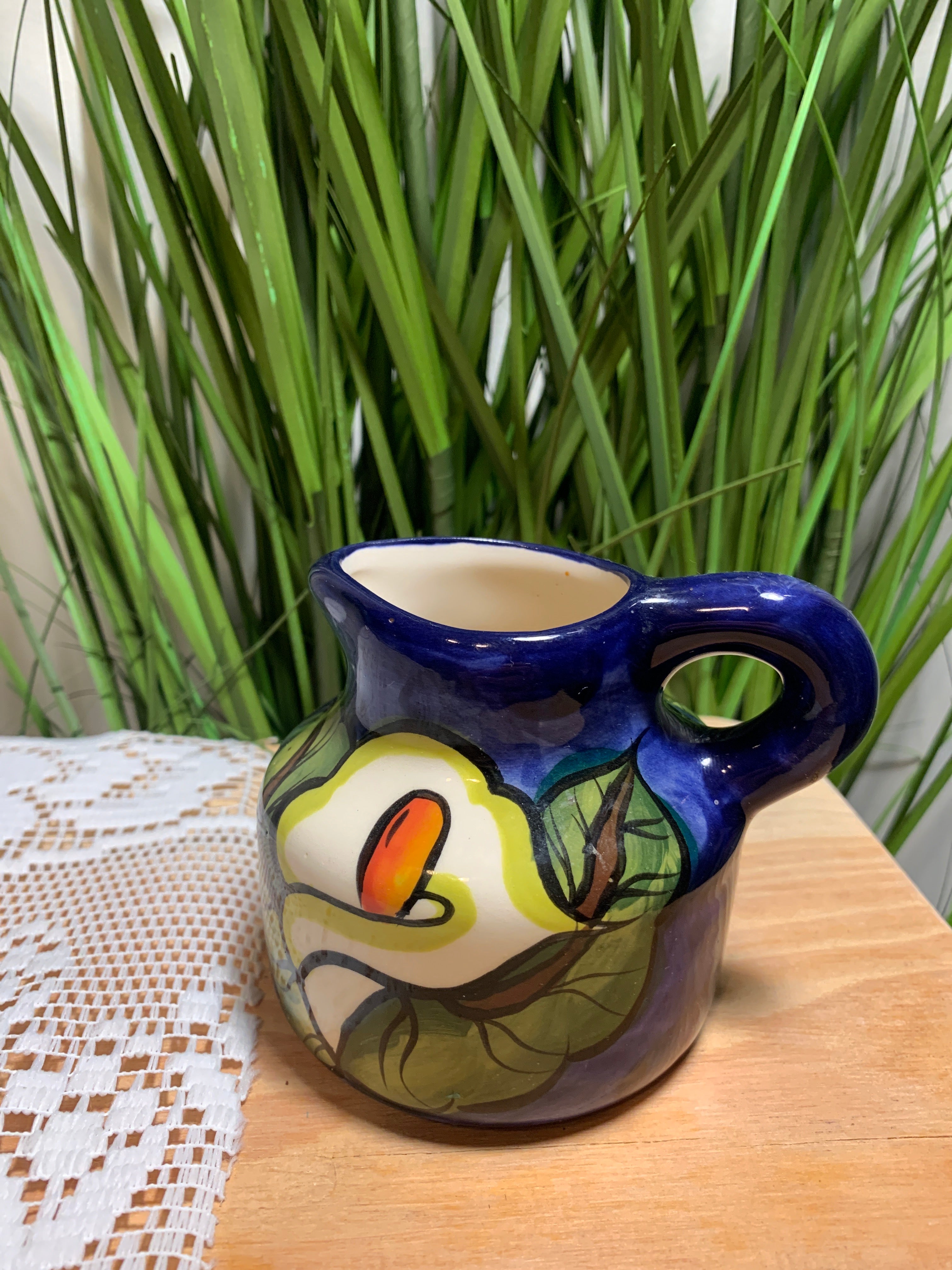 Blue Ceramic Lily Vase