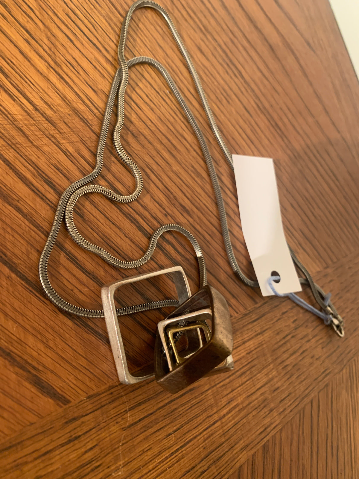 Vintage geometric, modernist pendant necklace