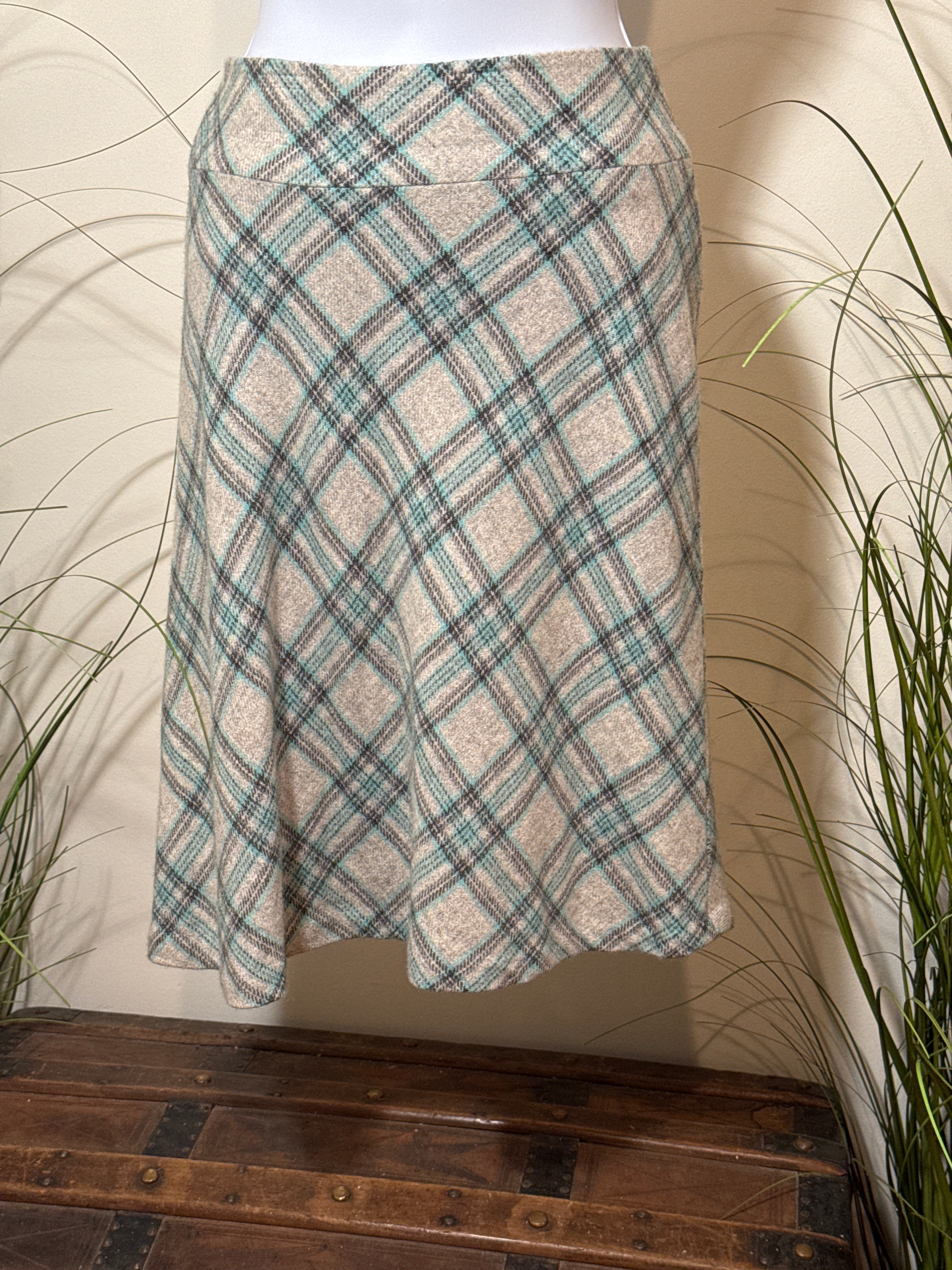 Talbots Wool Plaid A-Line Skirt- Lined