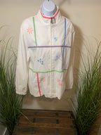 Vintage Alia Sport Mesh Lined Windbreaker With Floral and Butterfly Print