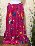 80’s Vintage Pleated Long Skirt- Ruffle Hem