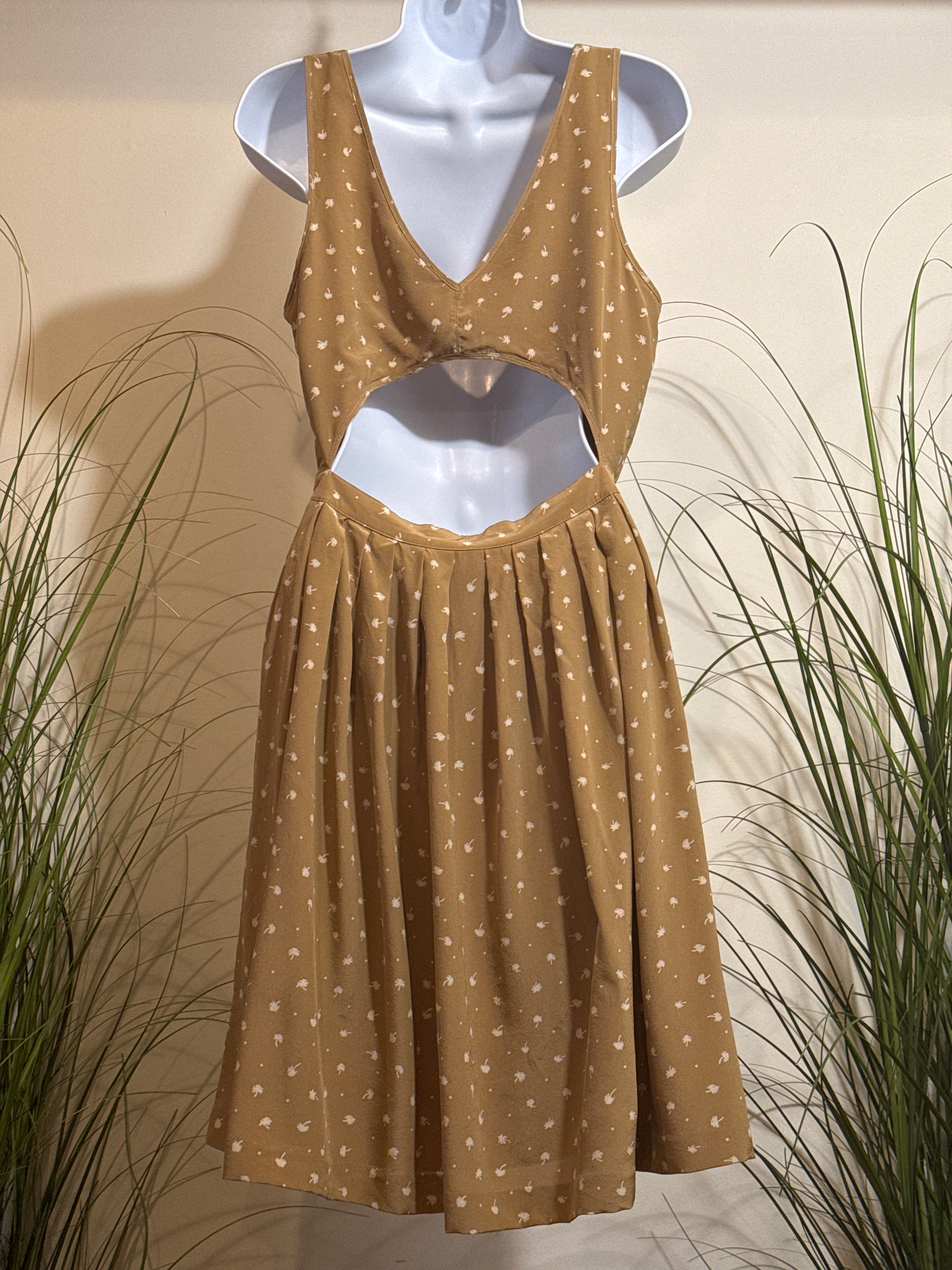 Club Monaco Silk Sleeveless Dress- Open Low Back