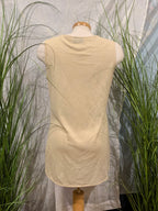 Size M Vintage Wool Blend Marissa Minicucci Light Cream Striped Texture 3 Piece Pant Suit