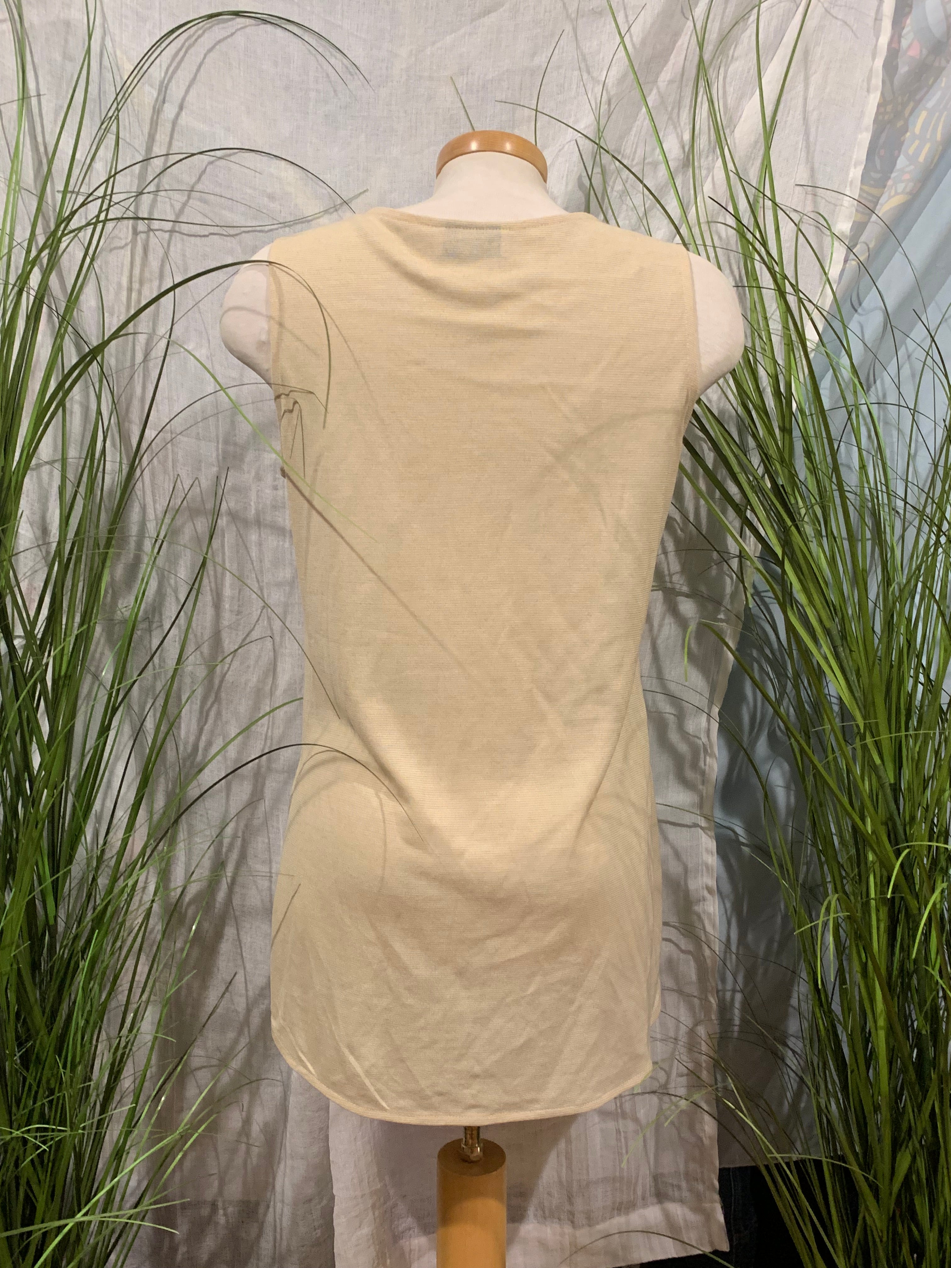 Size M Vintage Wool Blend Marissa Minicucci Light Cream Striped Texture 3 Piece Pant Suit