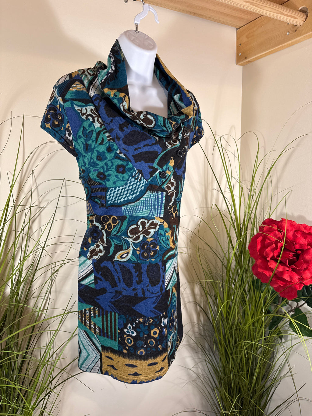 Papa Vancouver Shift Dress- Multi Coloured Pattern