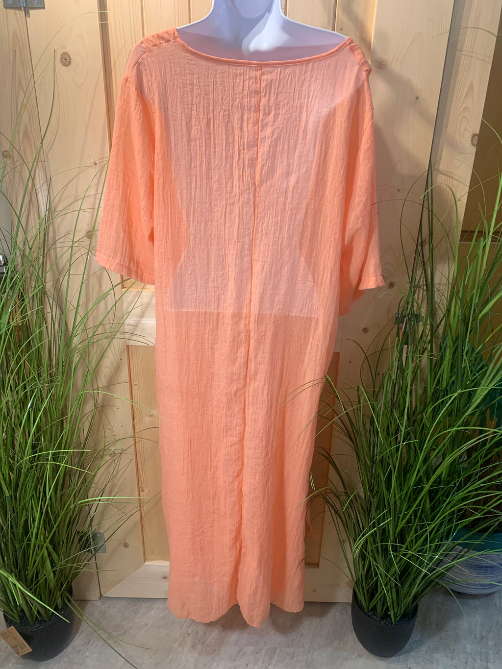 Size 2XL Peach Flowy Semi Wrap Dress