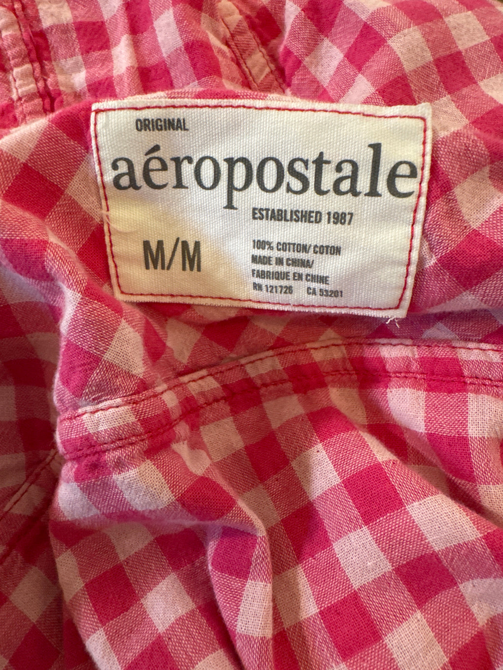 AEROPOSTALE hoodie button-up shirt - gingham & plaid
