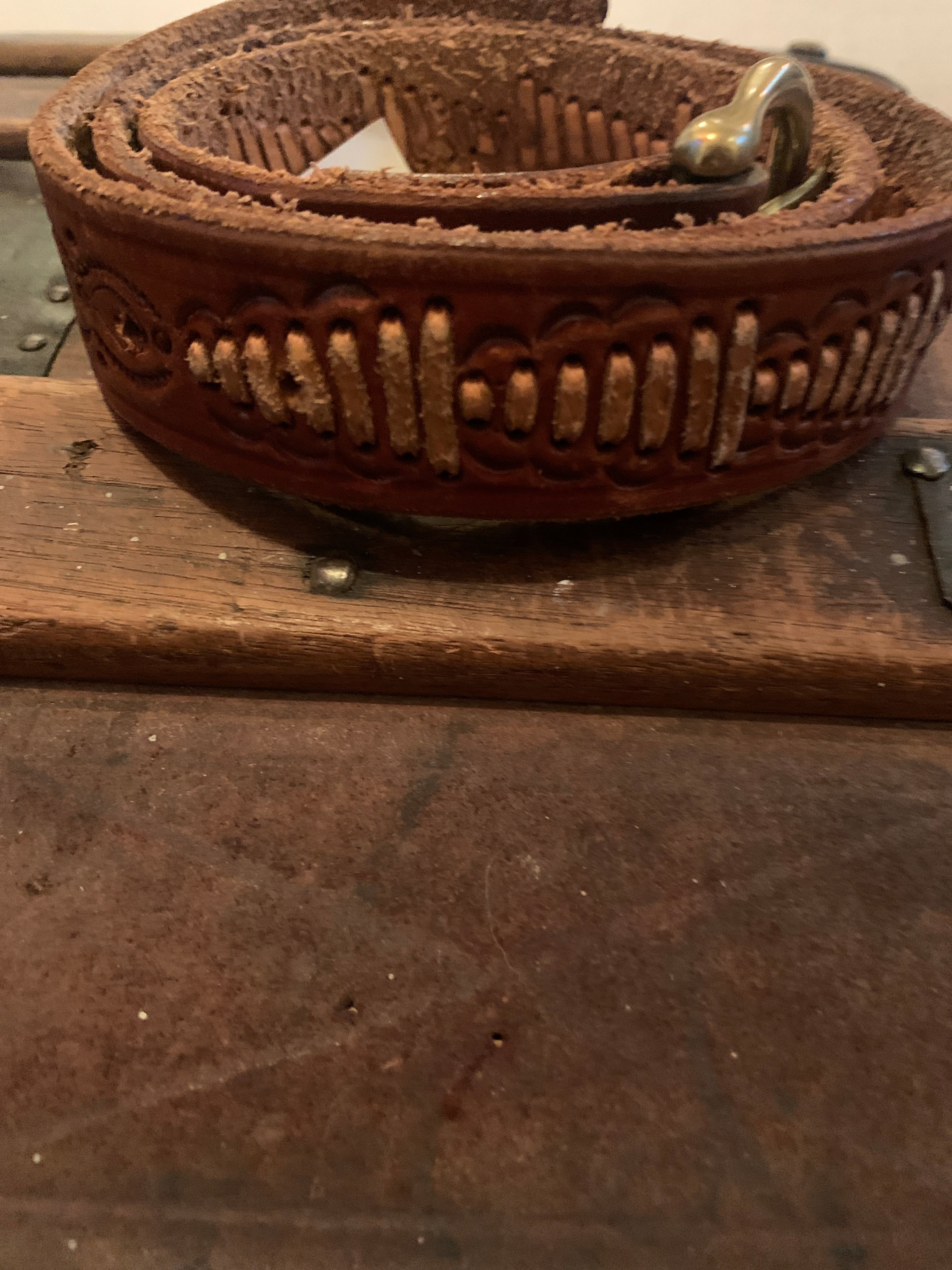 Authentic Leather Belt with brass buckle-Mexico