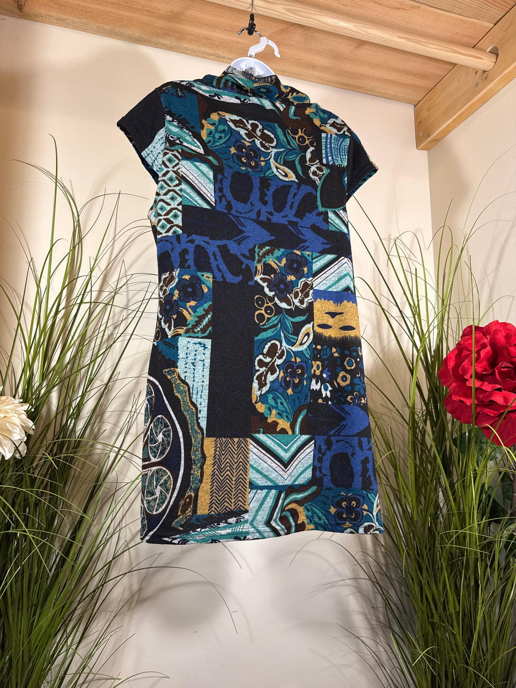 Papa Vancouver Shift Dress- Multi Coloured Pattern