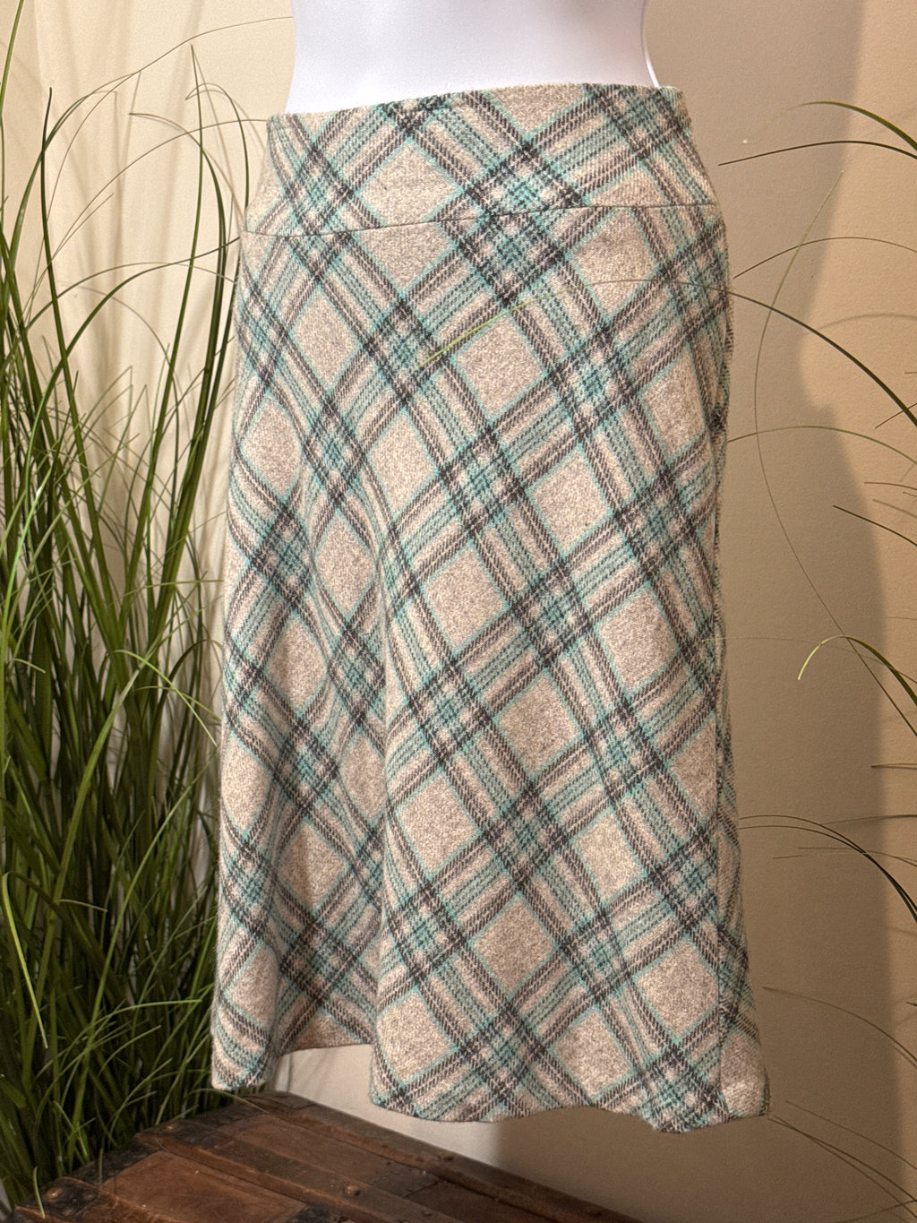 Talbots Wool Plaid A-Line Skirt- Lined
