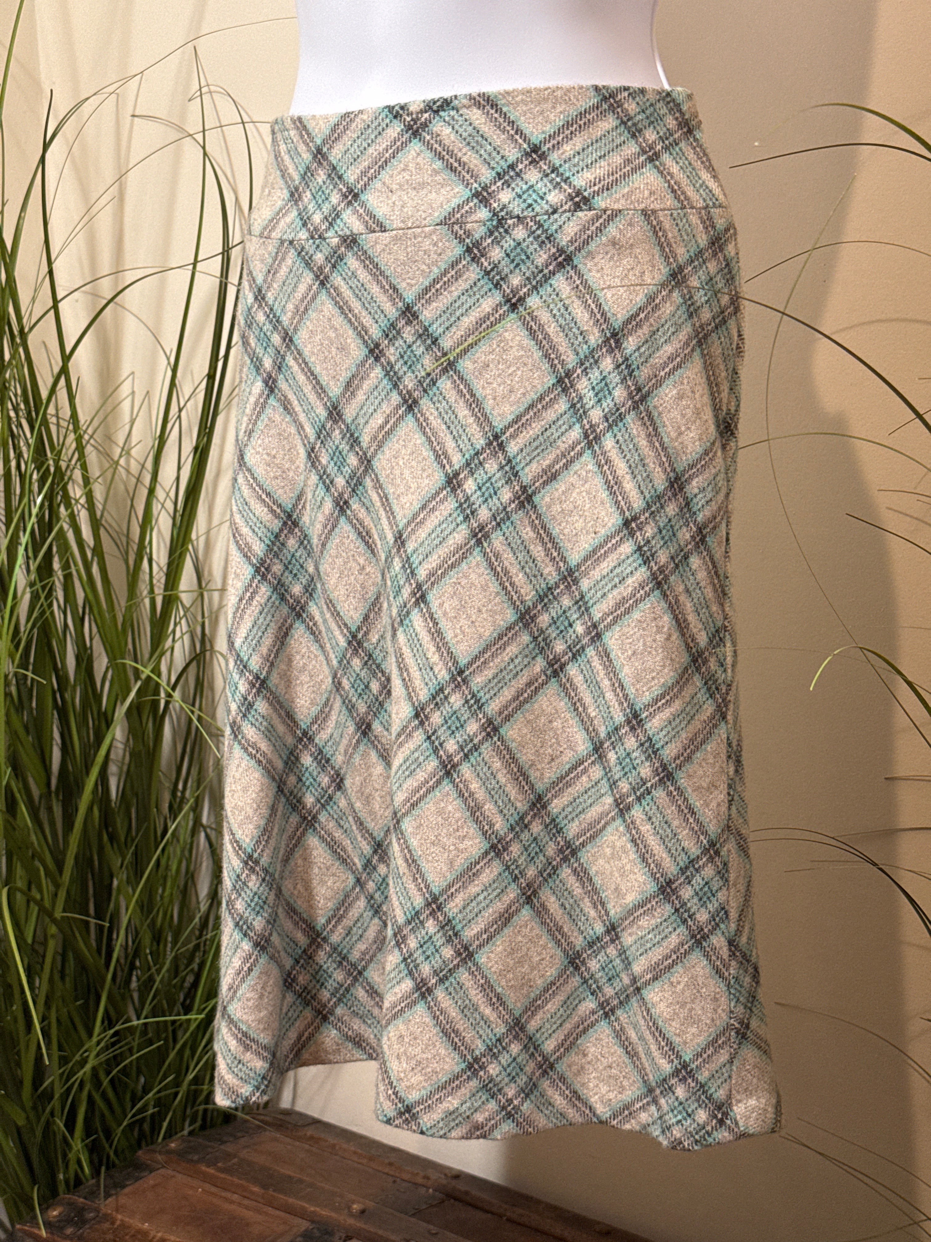 Talbots Wool Plaid A-Line Skirt- Lined