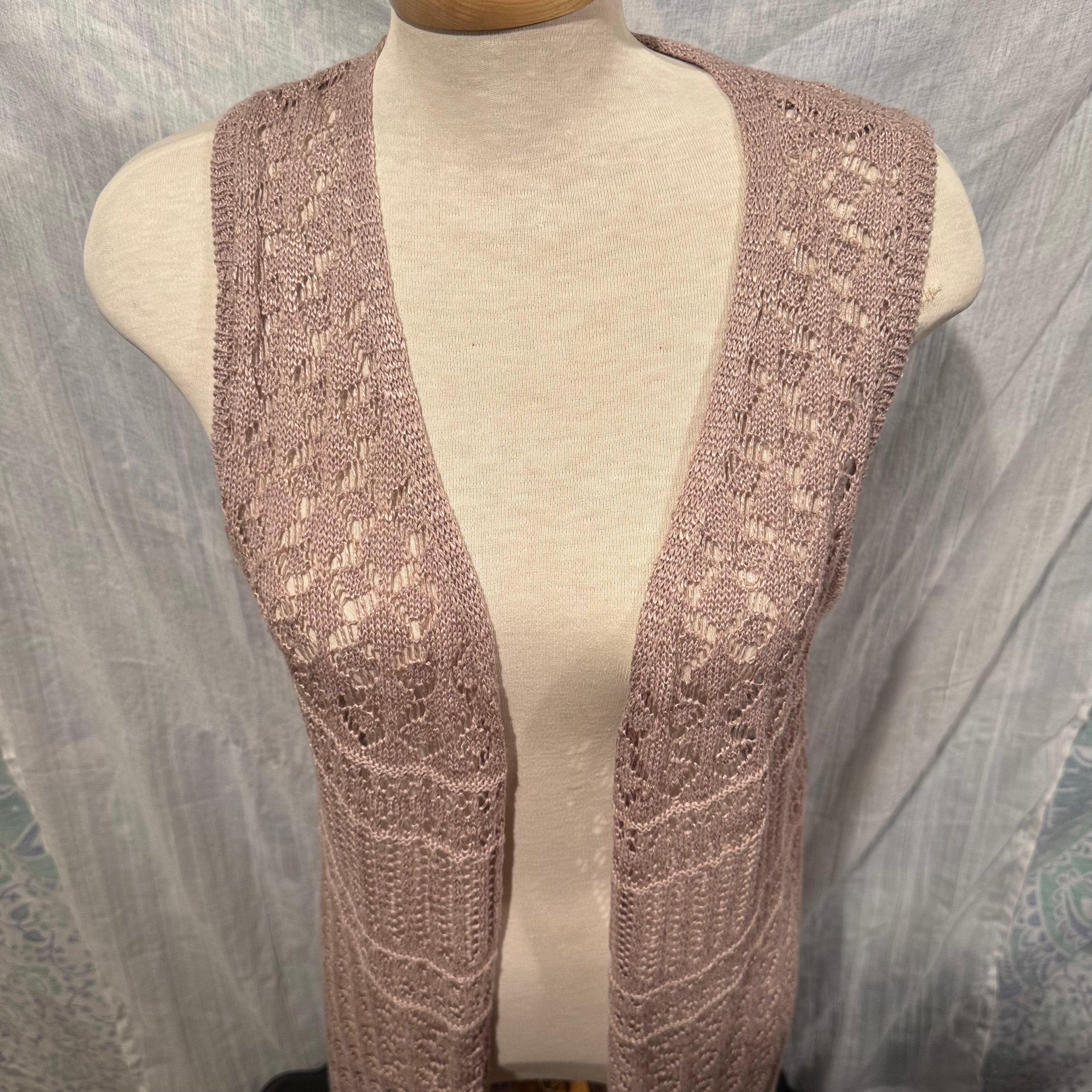 Size XL Moral Fiber Knit Sleeveless Cardigan