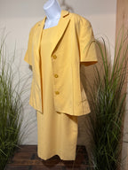 Holt Renfrew 2 Piece Dress Suit 80’s Vintage- Yellow