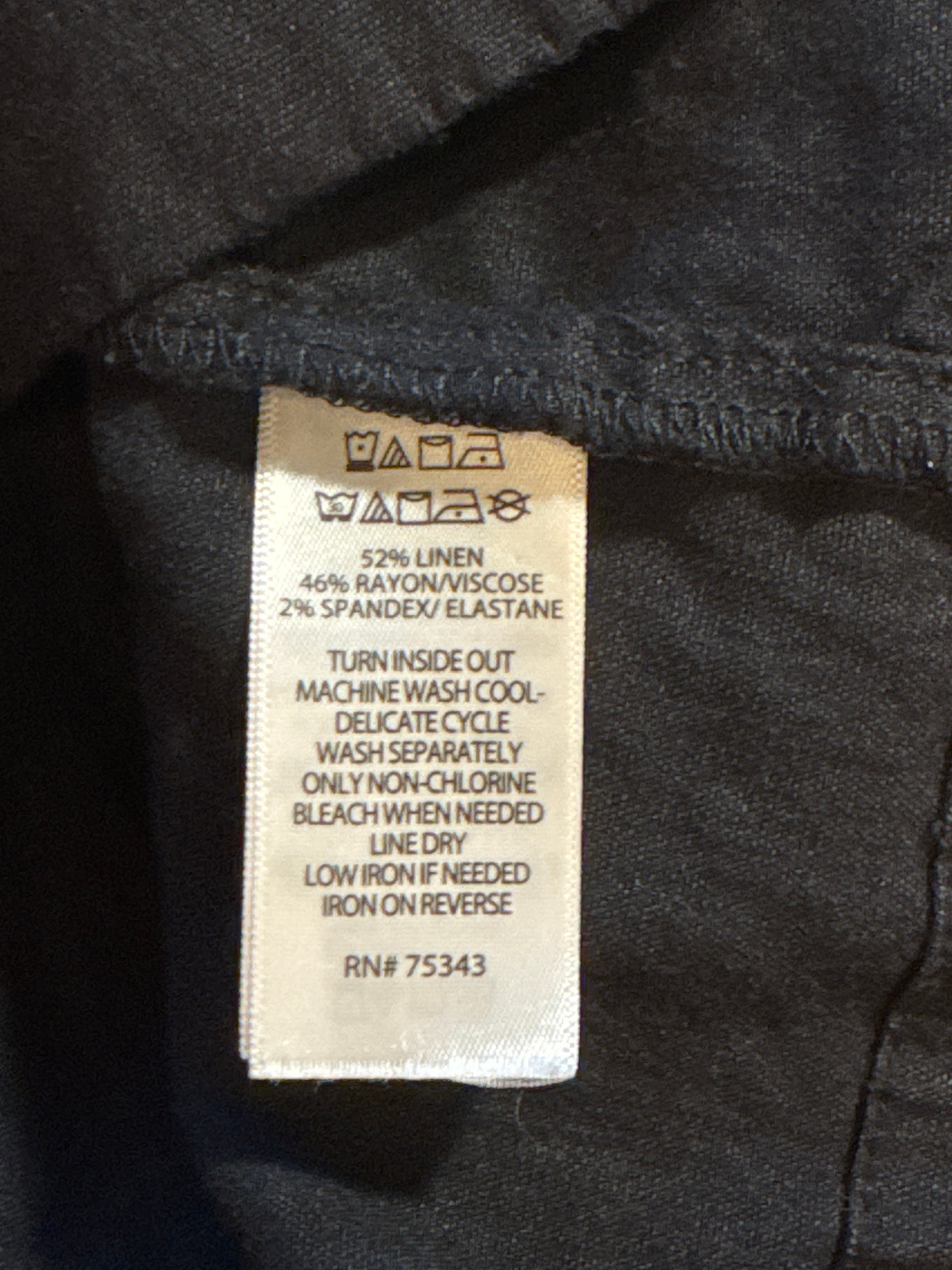 Halston Short Sleeve Shirt Dress- Linen Rayon Blend