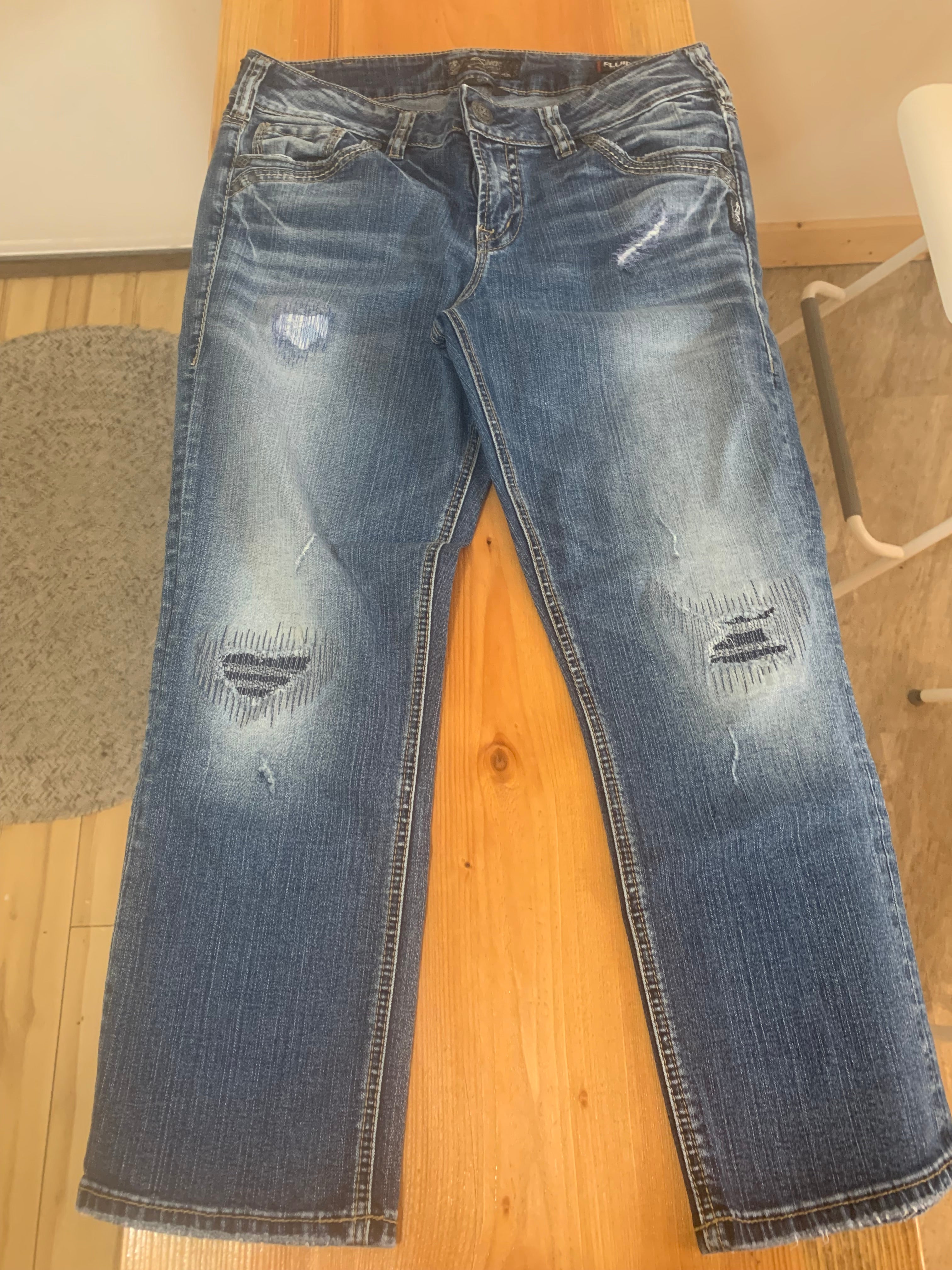 Distressed Capris by Suki Silver Jeans