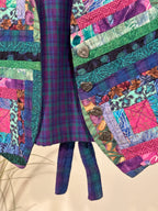 Vintage Patchwork Vest- Heart Shaped Buttons