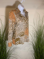 SUPER RARE !! Women's Vintage Tyebs 1970's 4 Button Up Collared Long Sleeve Shirt