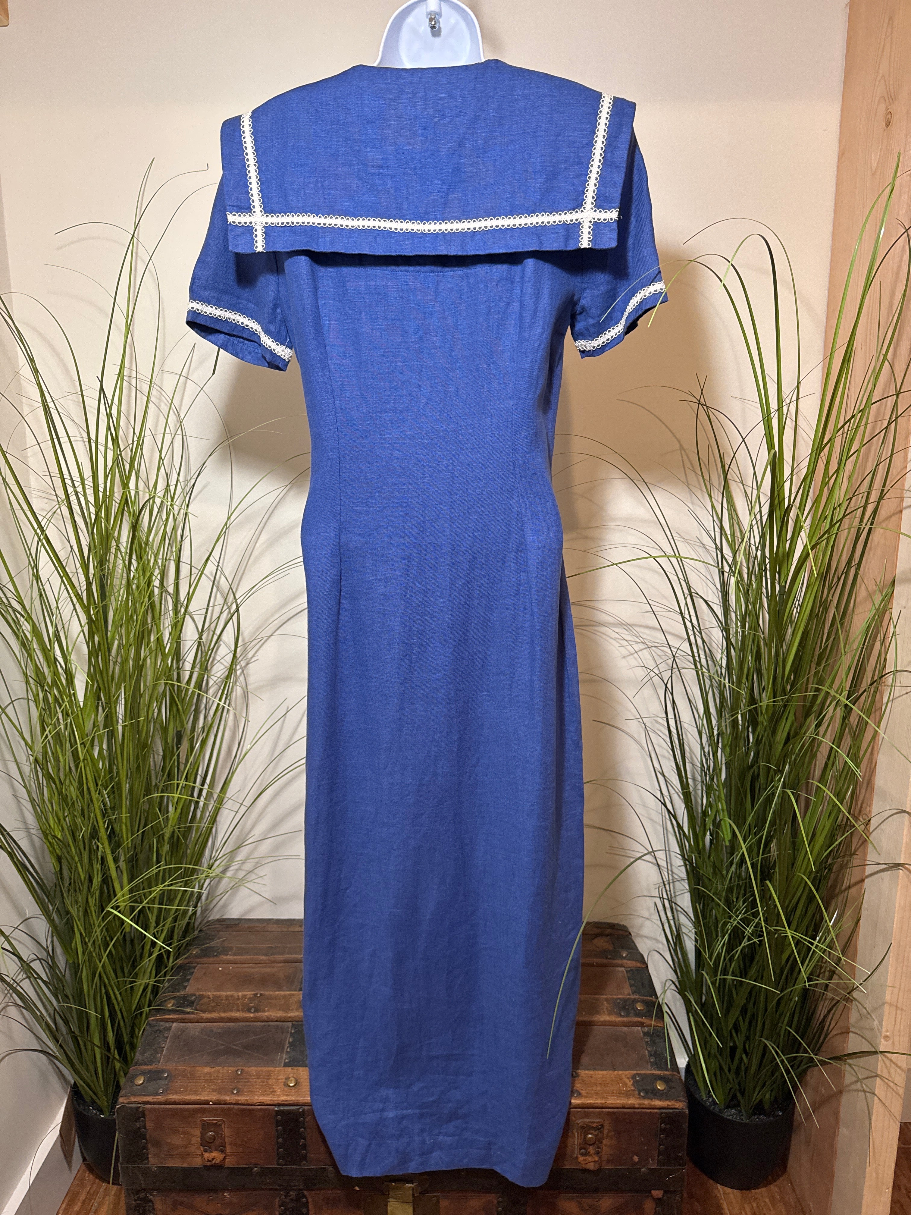 vintage 100% Linen Sailor Collar dress from Suttles & Seawinds