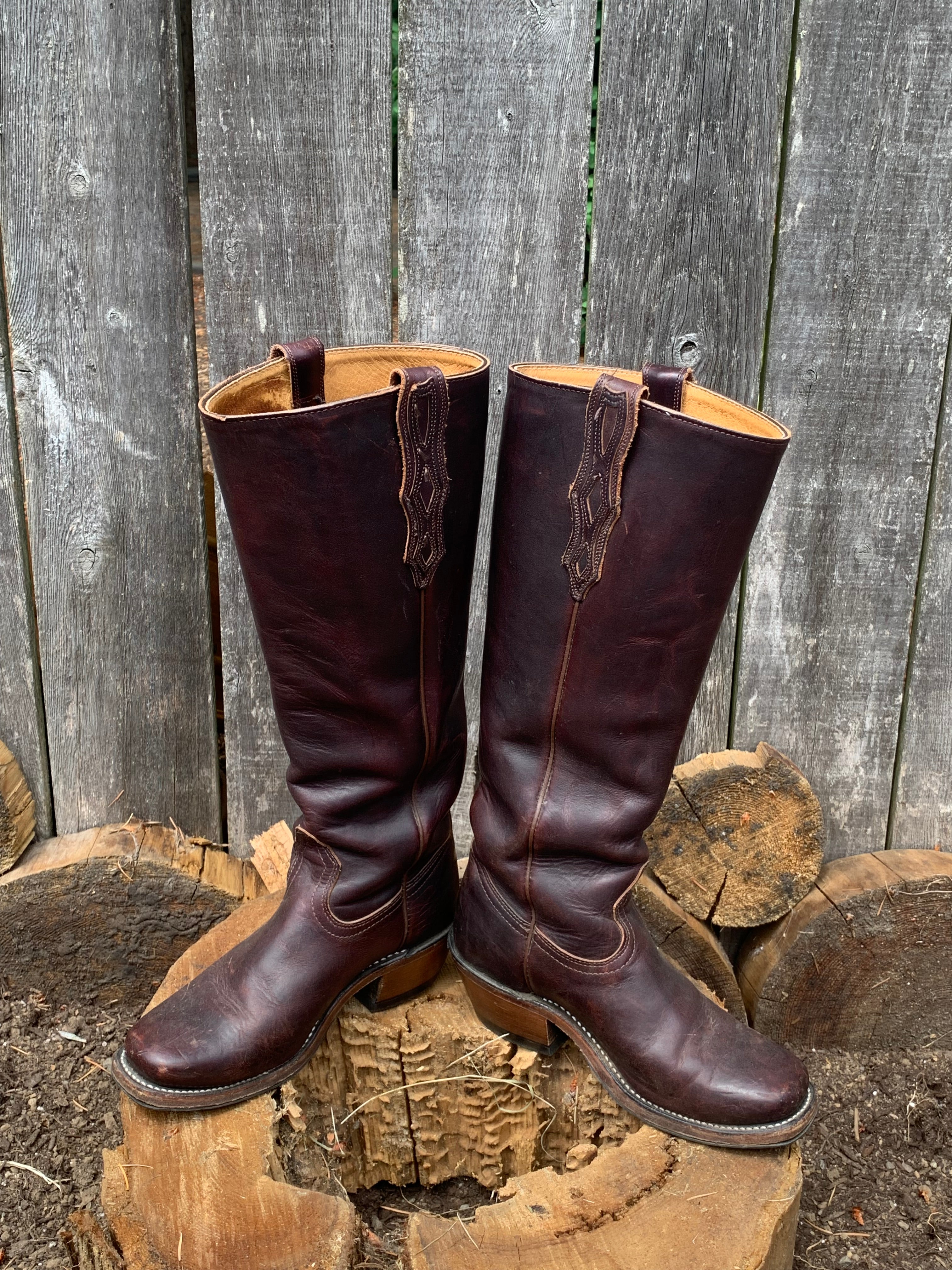 Size 6 Women Boulet Genuine Leather Cowboy Boots Made in Canada