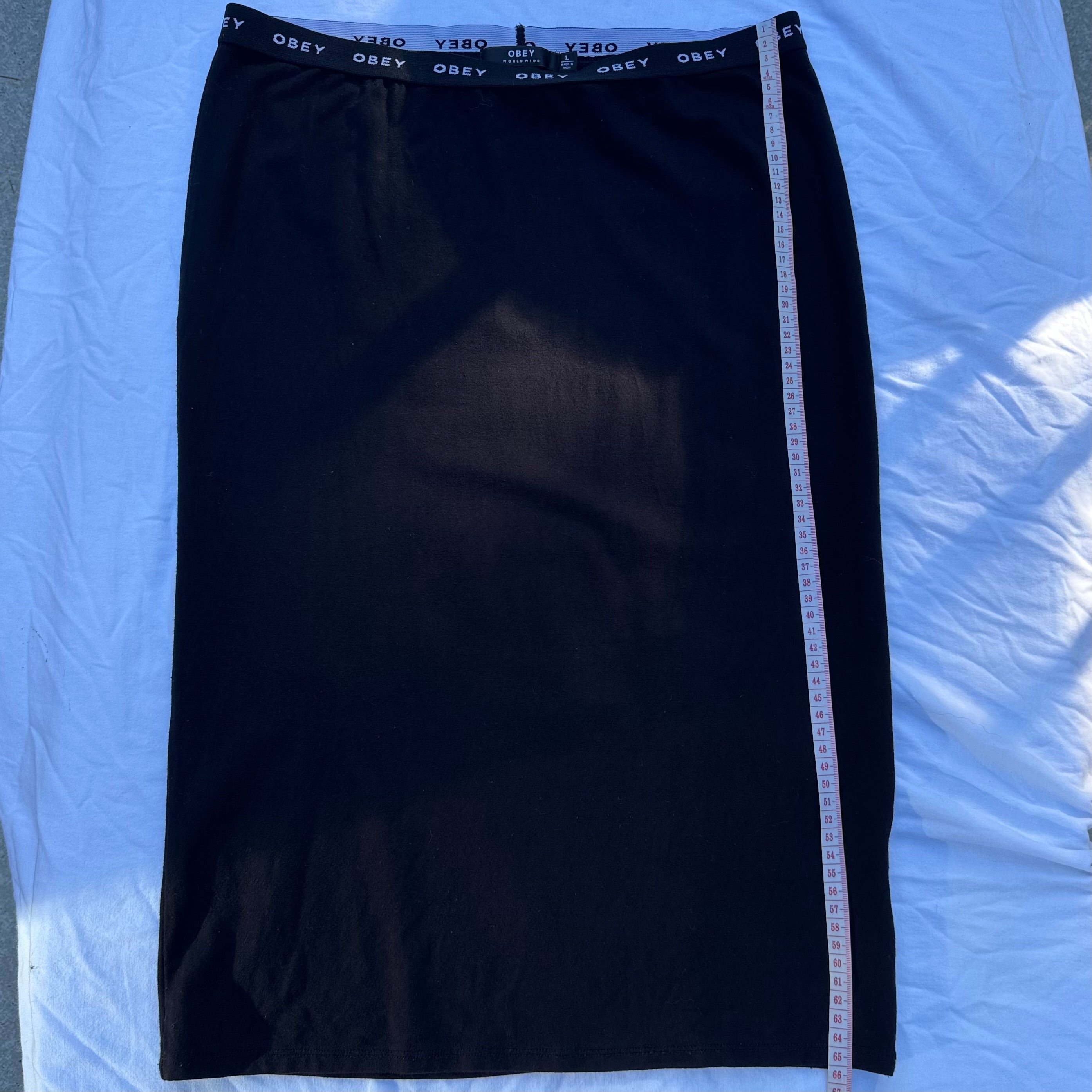Obey skater black stretch skirt available at Vardo vintage and valuables consignment store online. 