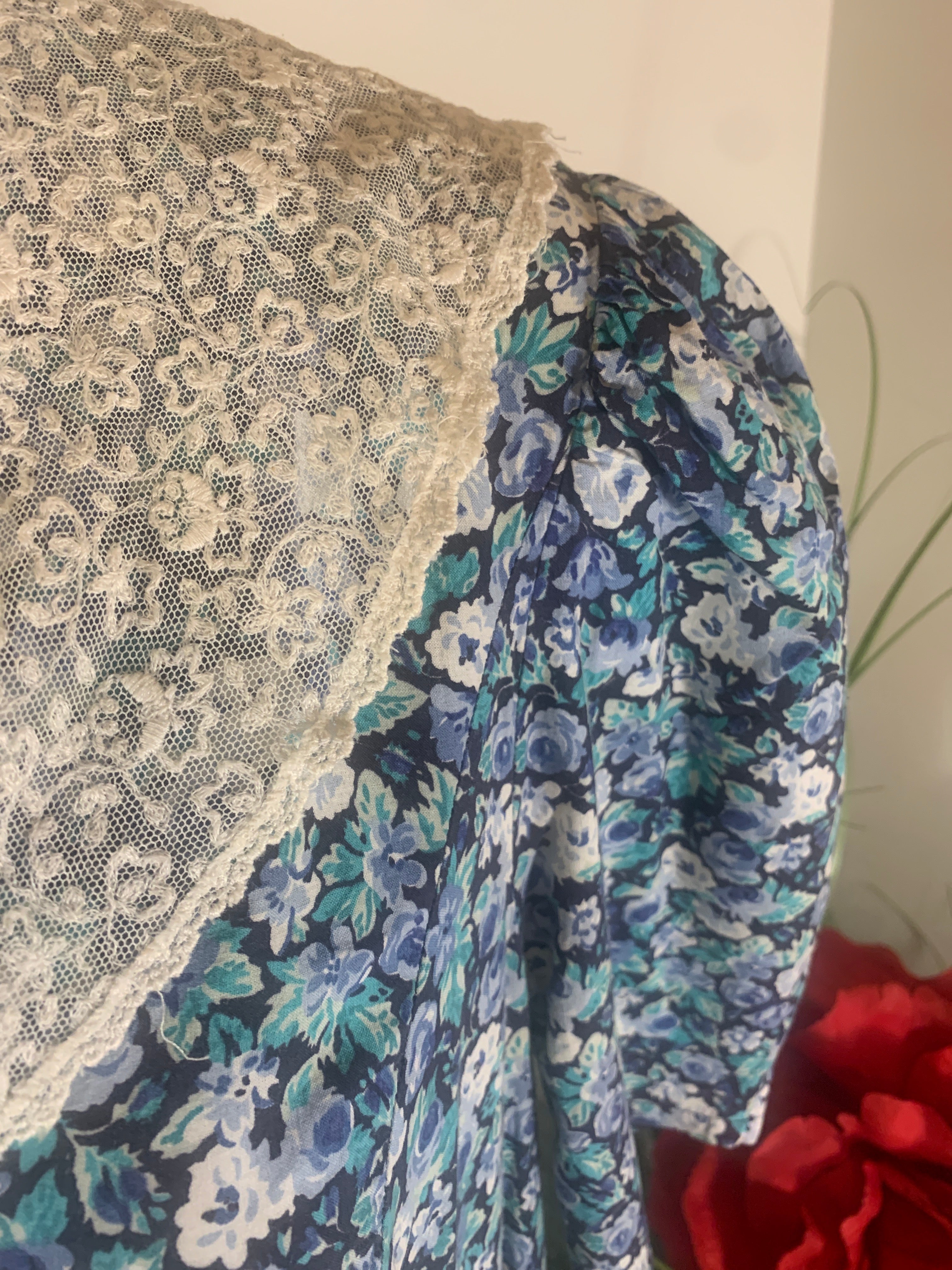 Size 10 RARE Vintage Laura Ashley Made in Britain Floral Print 80's/90's Cottage Core Dress