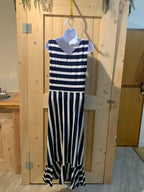 Size 1X Chaps Nautical Striped Maxi Dress