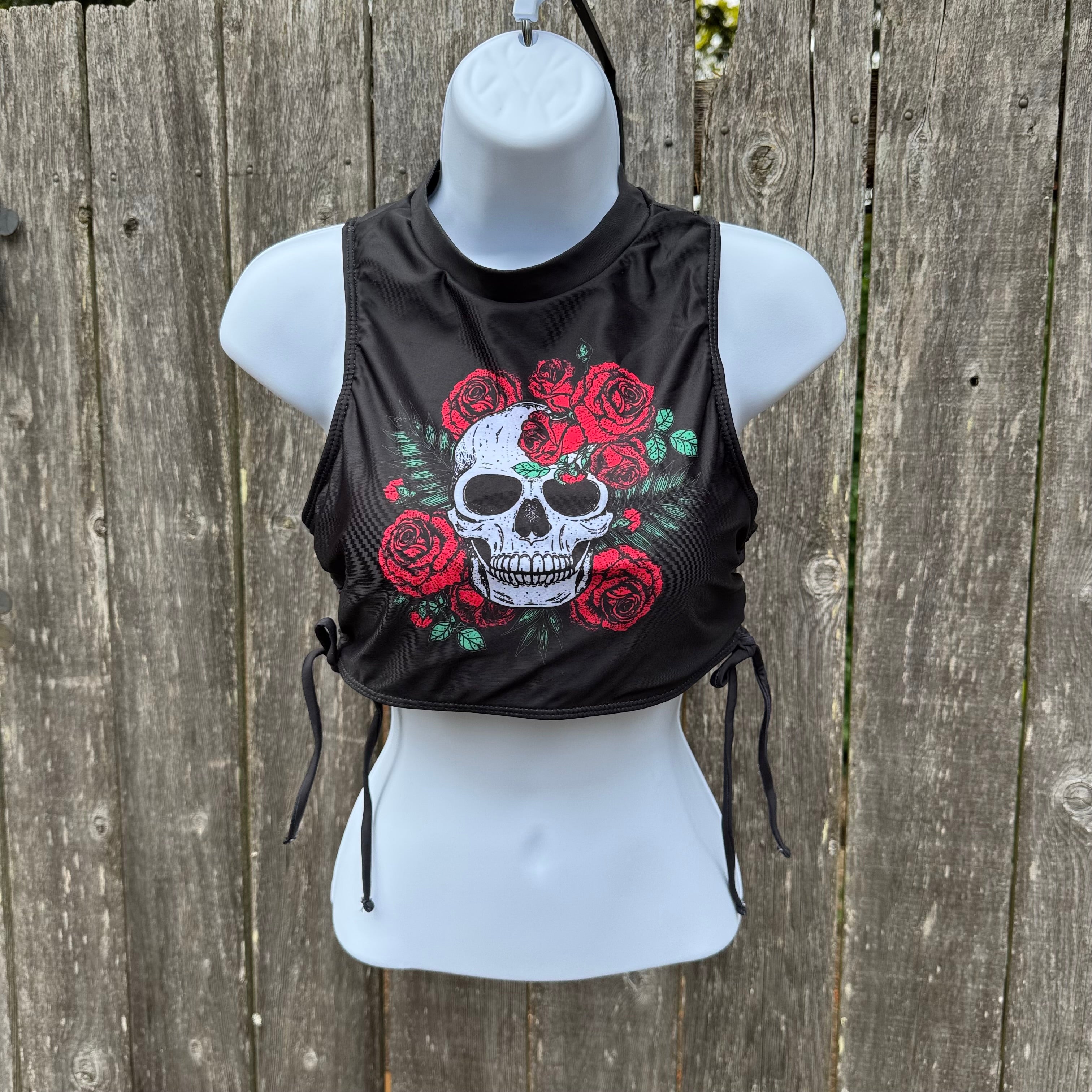 Goth Skull Bikini Top Size M