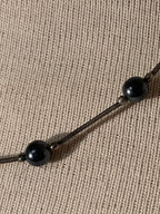 Minimalist Dark Iridescent Beads Station-Style Necklace