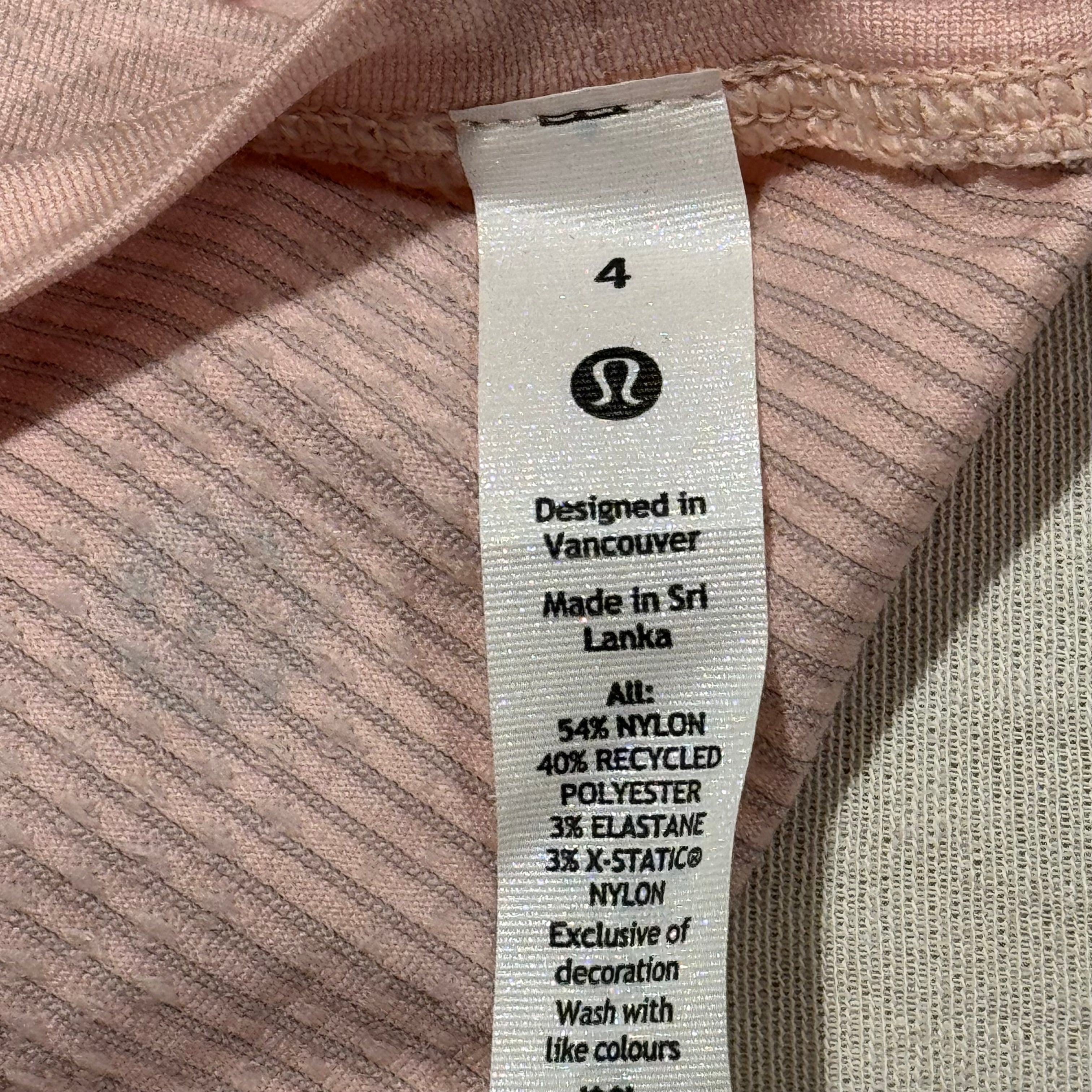 Size 4 Lululemon Long Sleeve Pink Athletic Women's Top