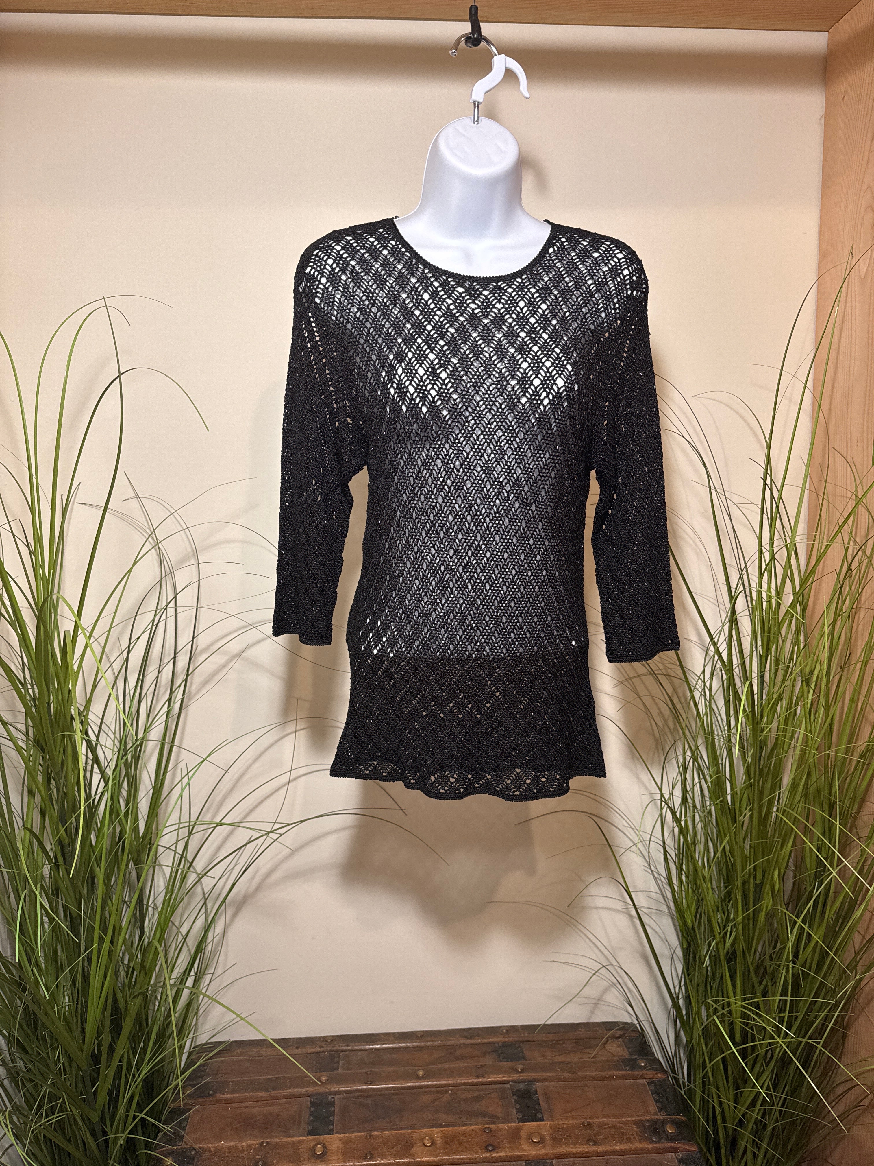 Devonshire Cream Beaded Net Top