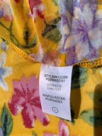 Yellow floral sheer open cardigan