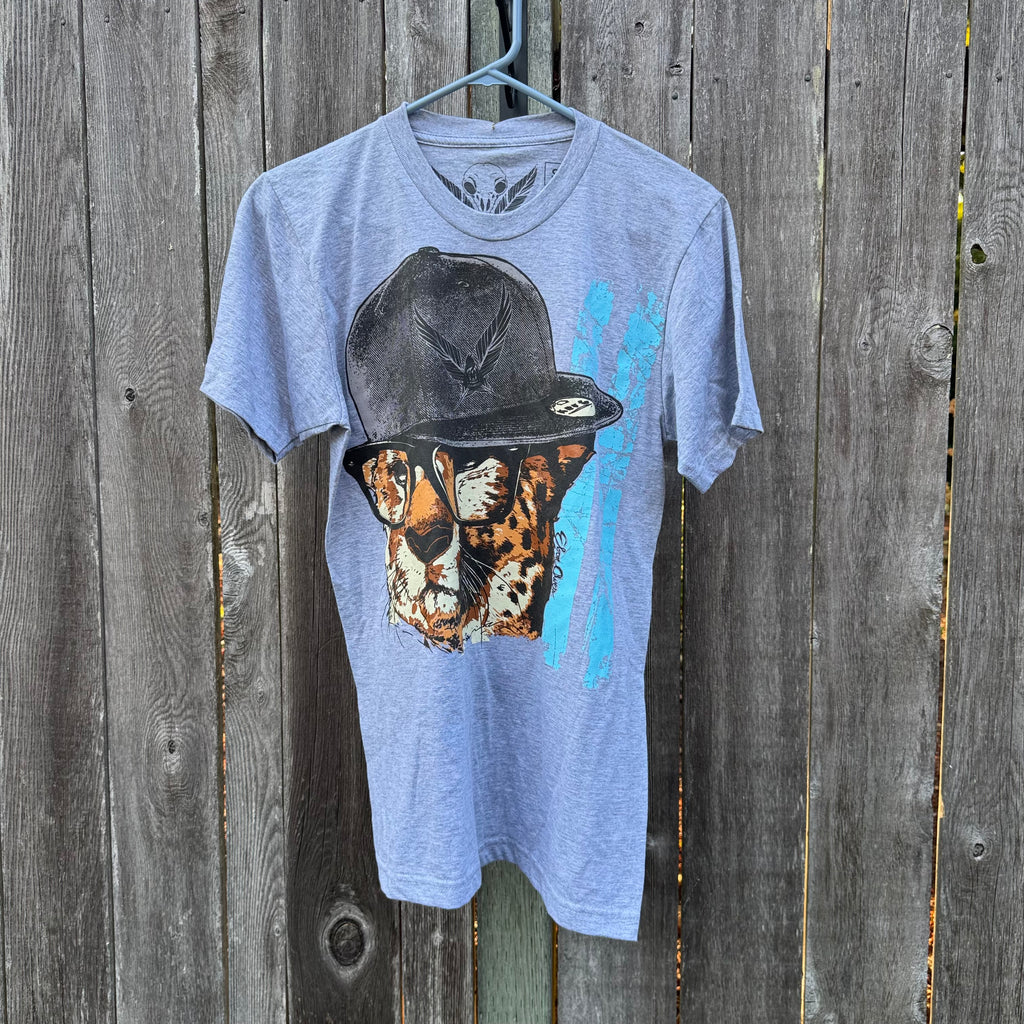 Local Artist- Trevor Phillips- Sideways Cat Hat Print T-shirt