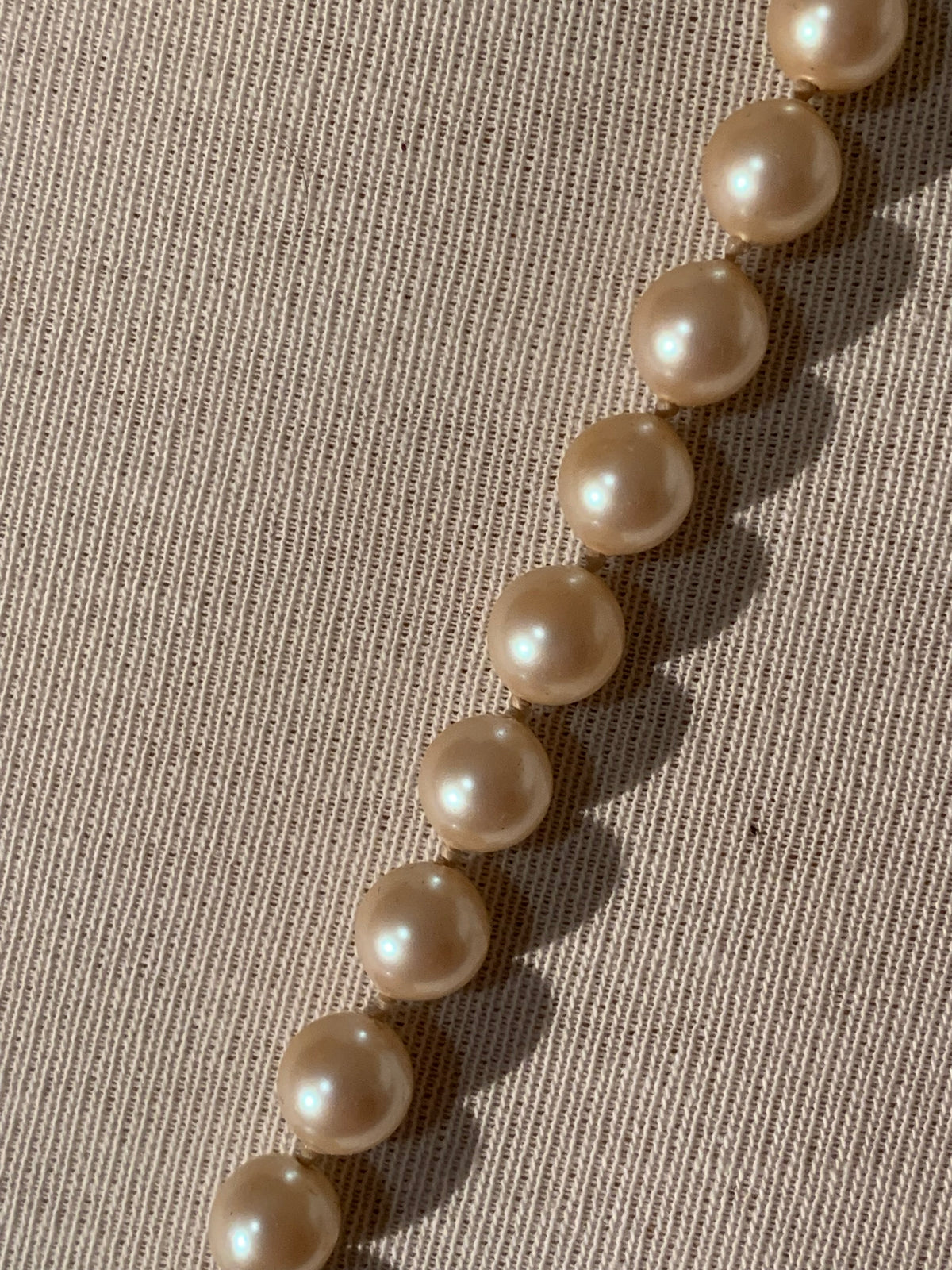 Opera-Length Imitation Cream Pearl Necklace
