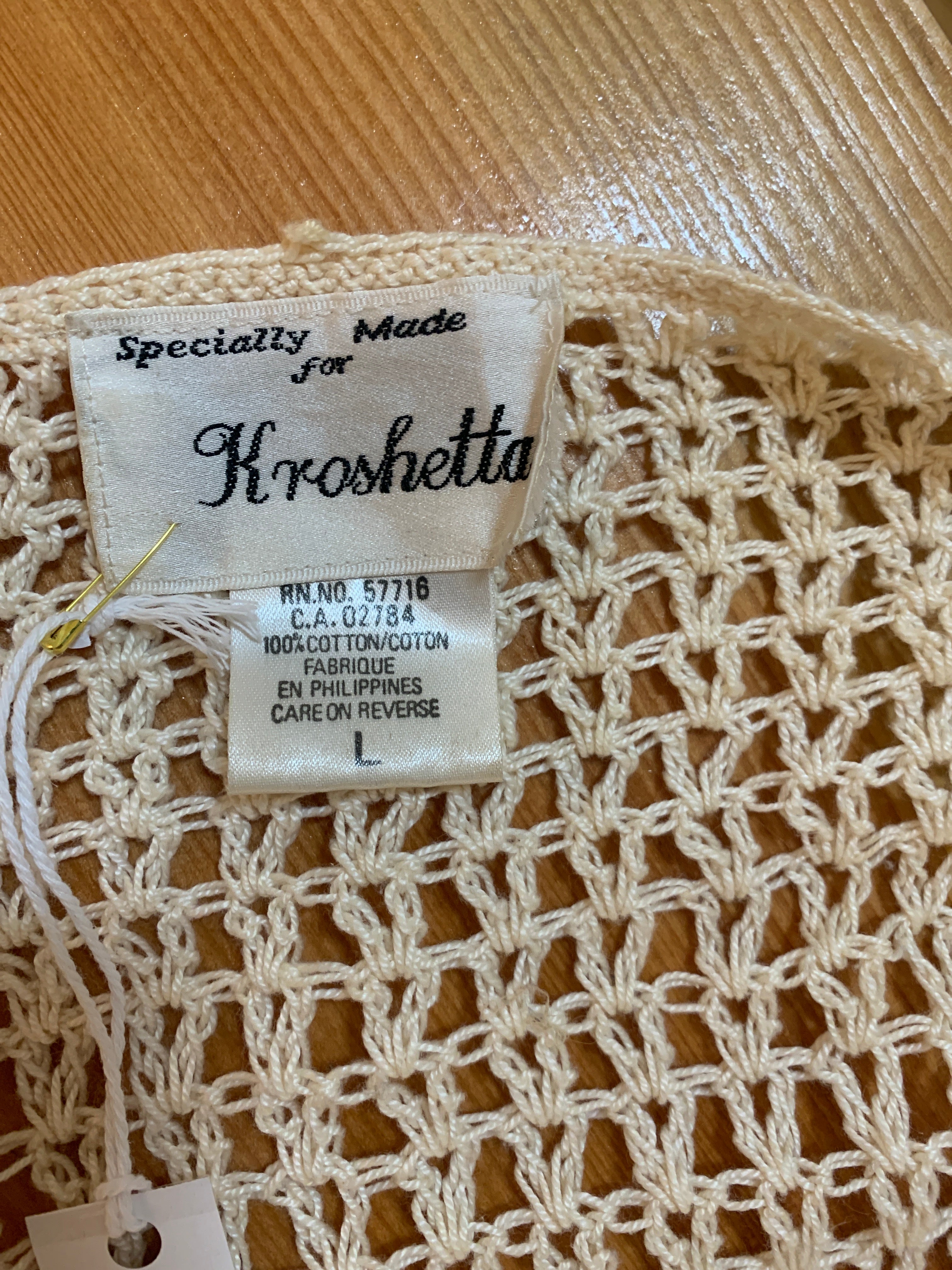 Size L Kroshetta cotton crochet Boho cardigan REDUCED