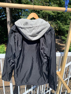 LG Vans Grey Hooded Lined Black Windbreaker
