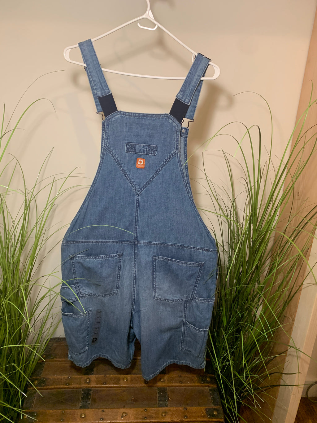 Brand New Size 14 Dovetail Workwear Portland Oregon Denim Overall Shorts