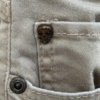 Size 11 Vintage Y2K Lovesick Beige Jeans with Skull Detail