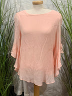 Size 8 Joseph Ribkoff Ruffled A-Symmetrical Cuff Blouse