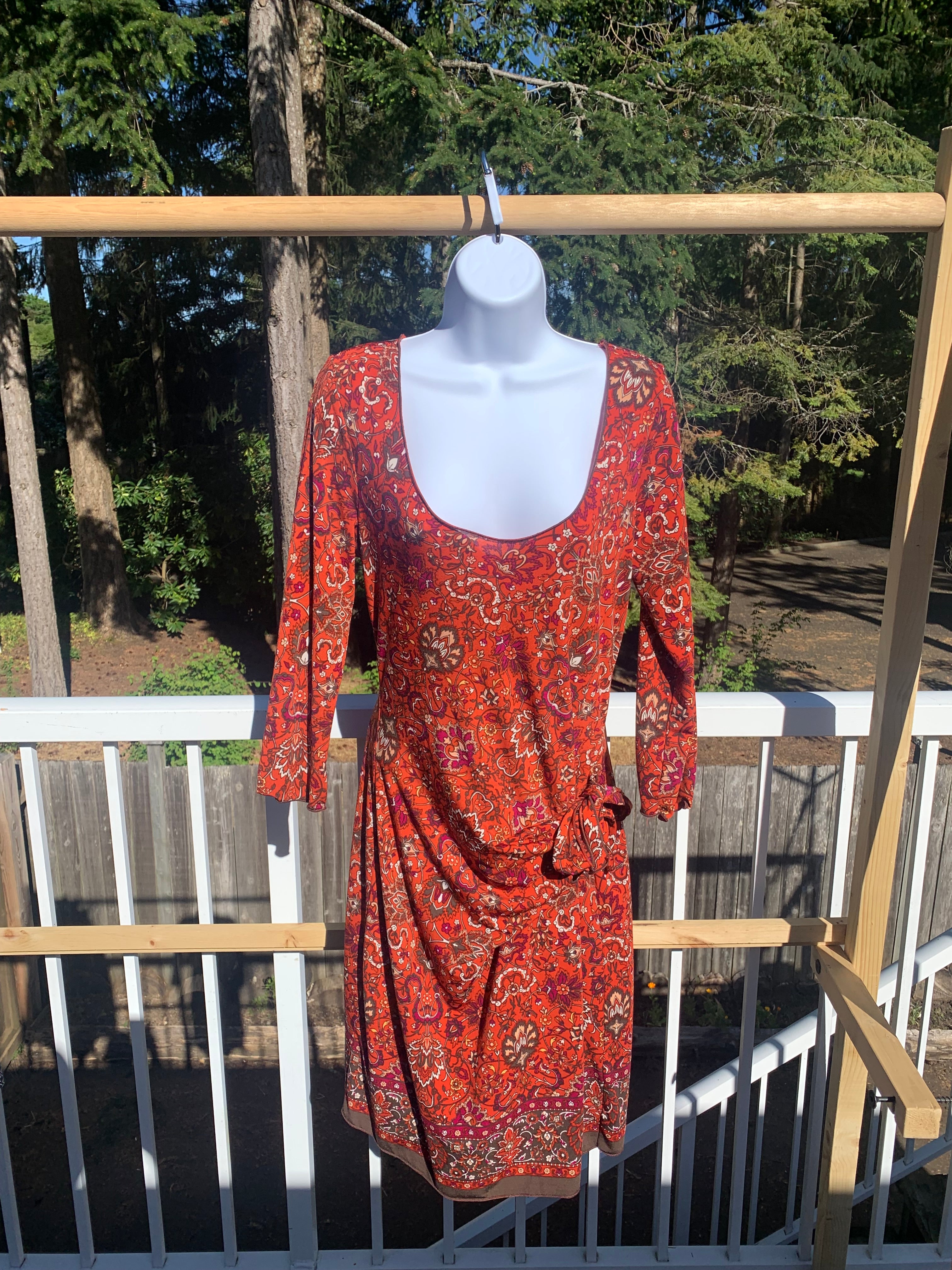 Max Studio long sleeve dress- Rust