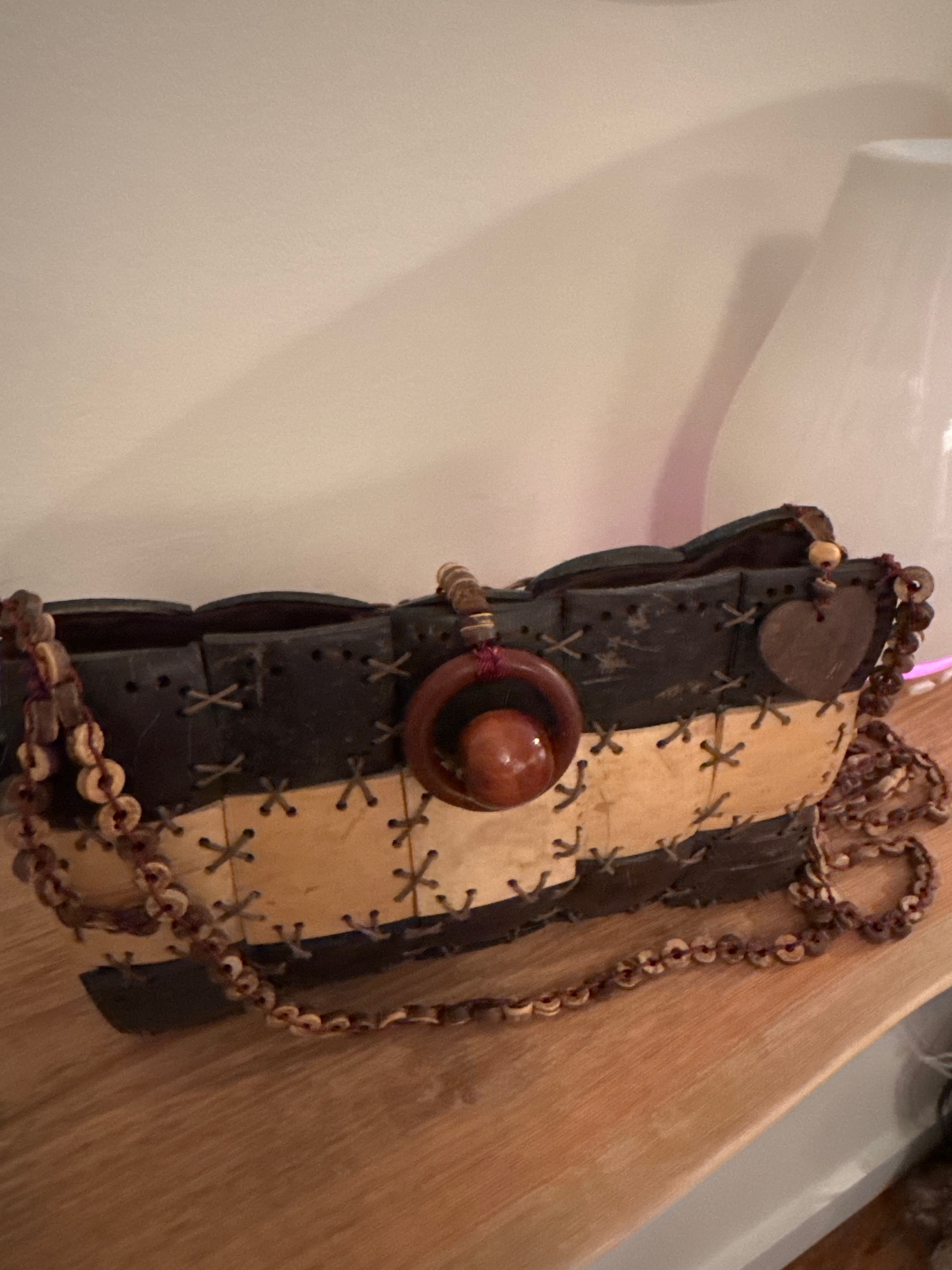 80"s Vintage Coconut Shell Purse