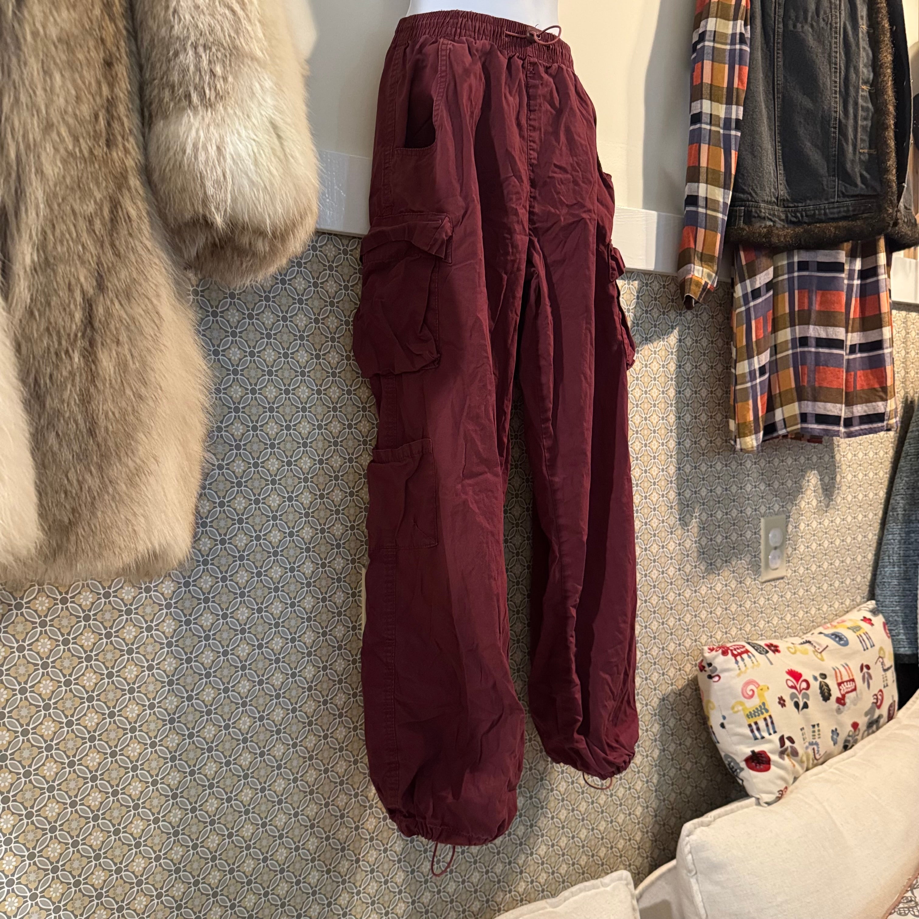 Size S Refuge Burgundy Cargo Pants