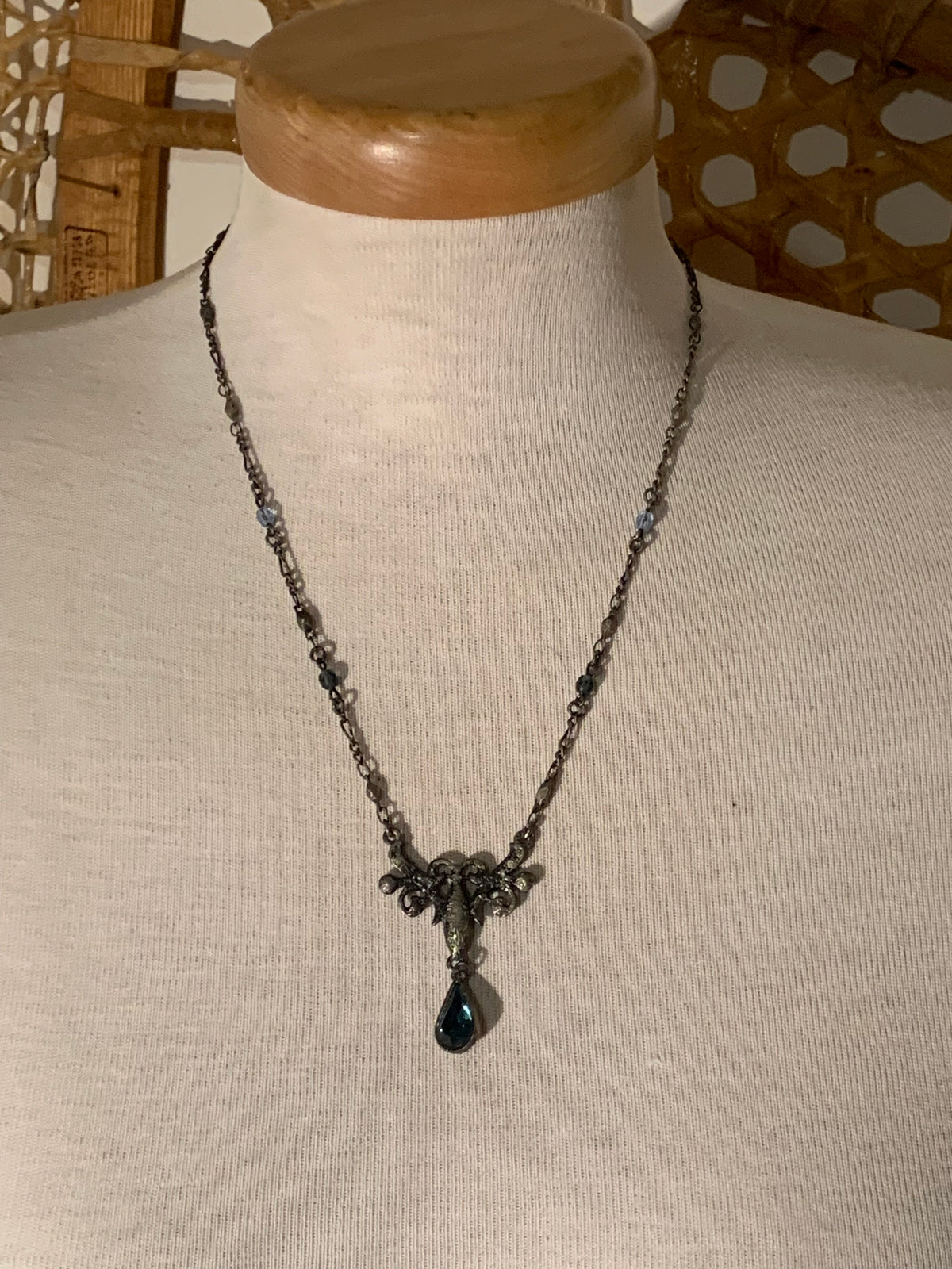 Vintage Inspired Teardrop Dangle Earrings and Matching Necklace and Bracelet