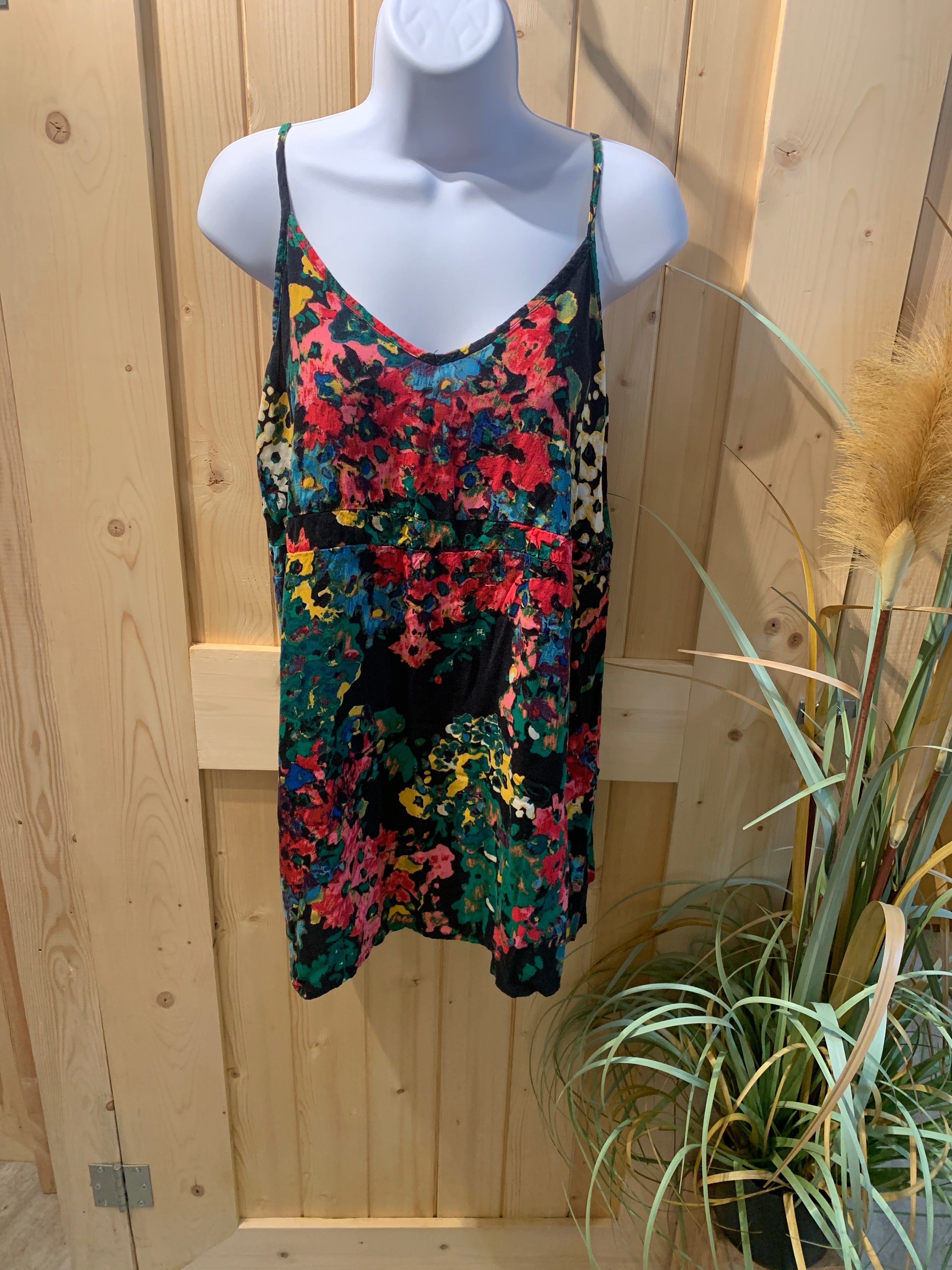 Lily White Multi Colored Adjustable Spaghetti Strap Blouse