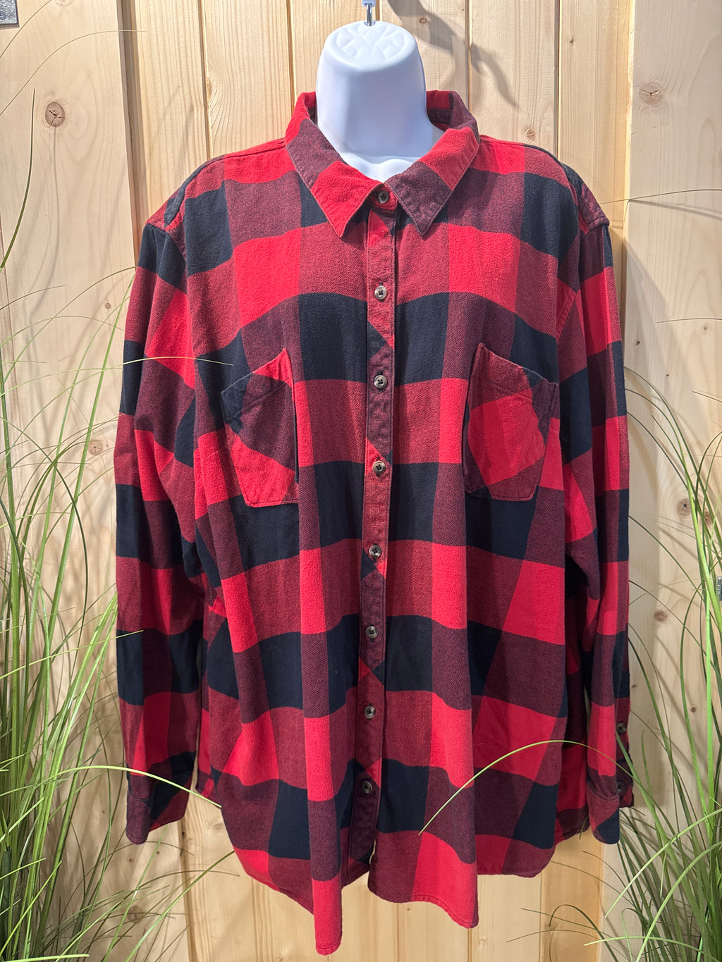 Natural Reflections Red & Black Flannel Shirt